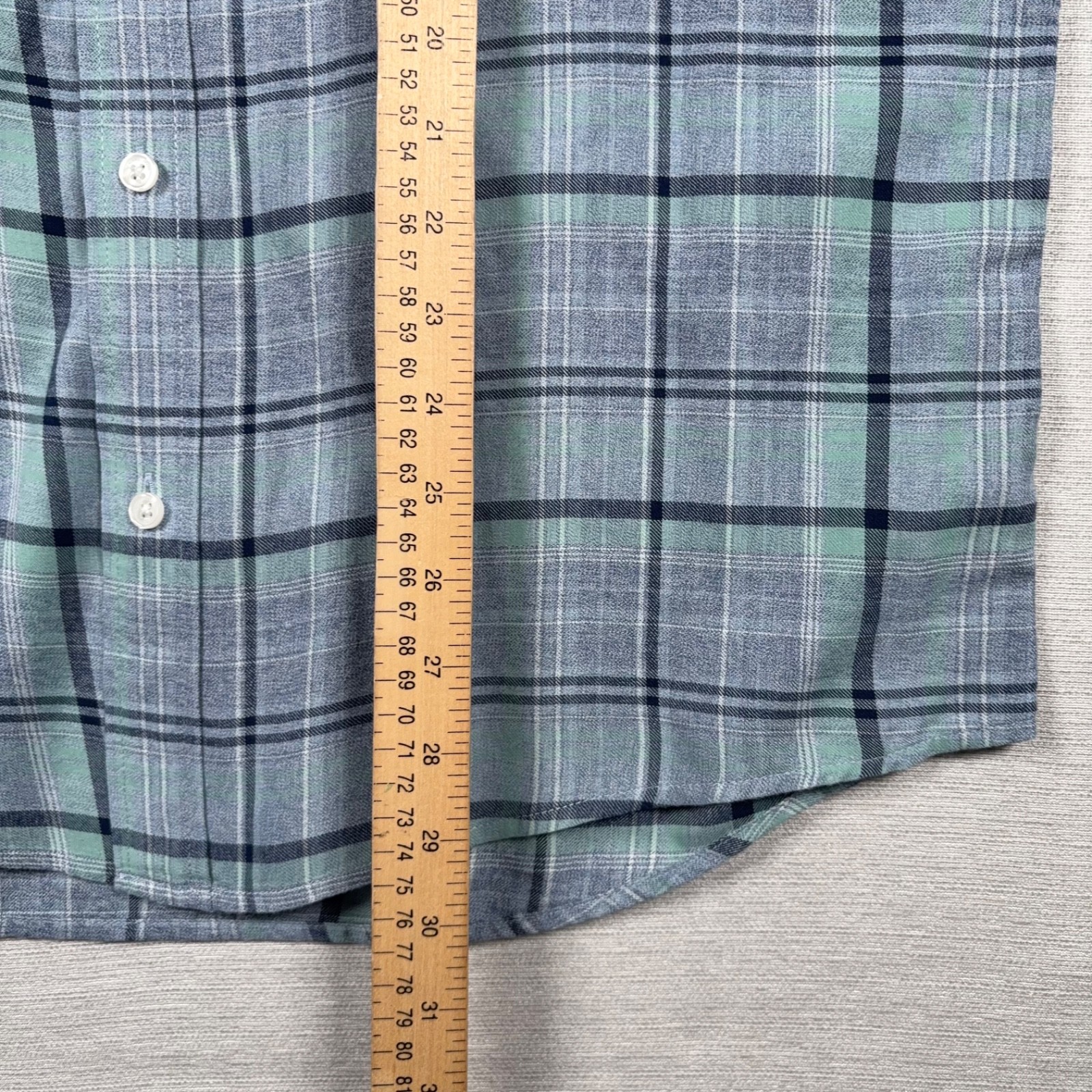 The Normal Brand Jasper Shirt Mens Size L Blue Plaid Cotton Long Sleeve Button