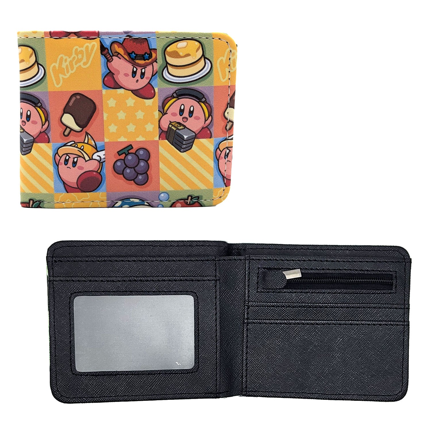 KIRBY & FOOD GRID Kirby 4 in. Bi Fold Wallet (Kabi to Fuudo Anime Adventures)