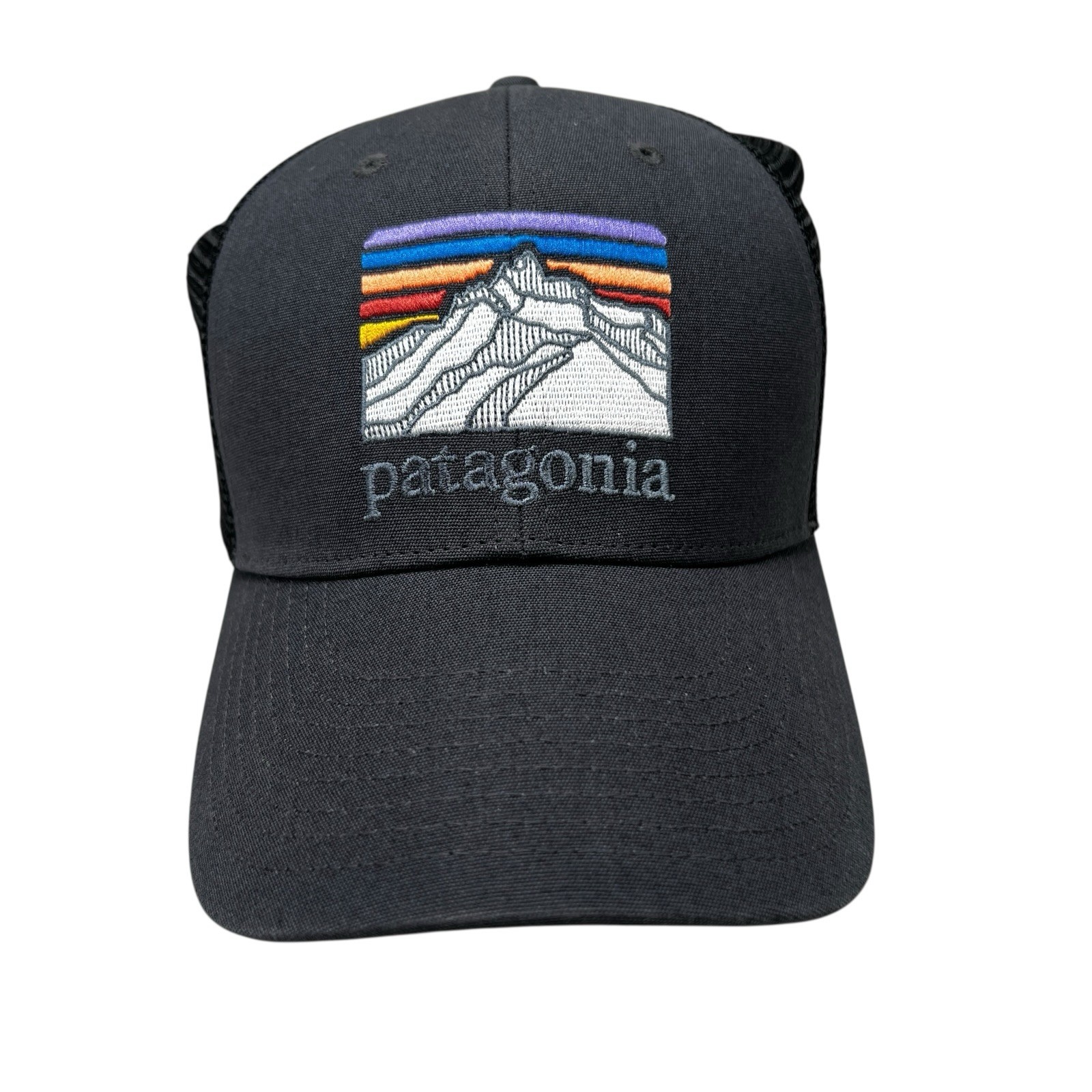 Patagonia Line Logo Ridge Lopro Ink Black Trucker Hat Unisex Size OS