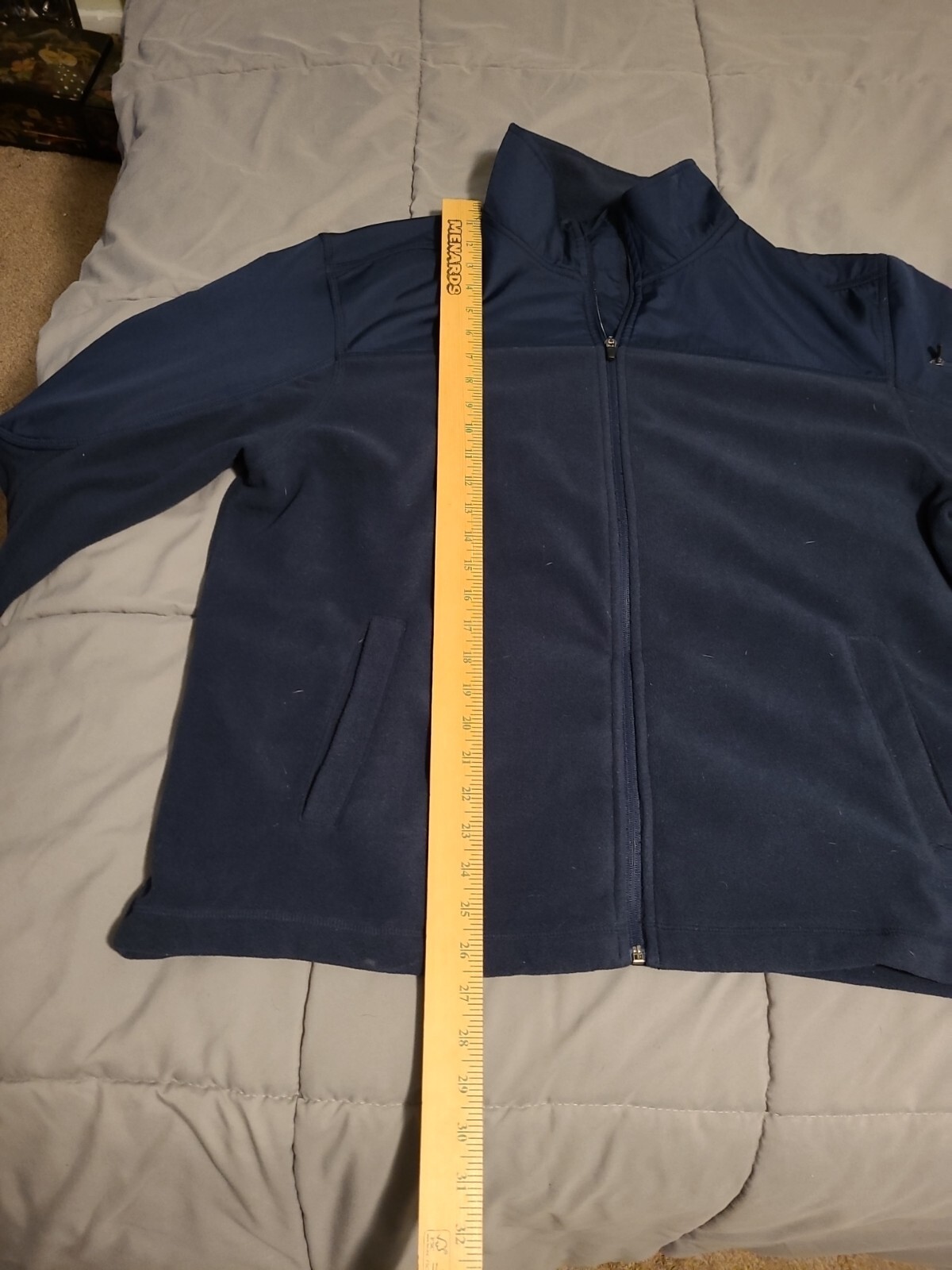Starter Fleece Jacket Mens XL Blue Full Zip Stand Up Neck Insulated Pockets A38