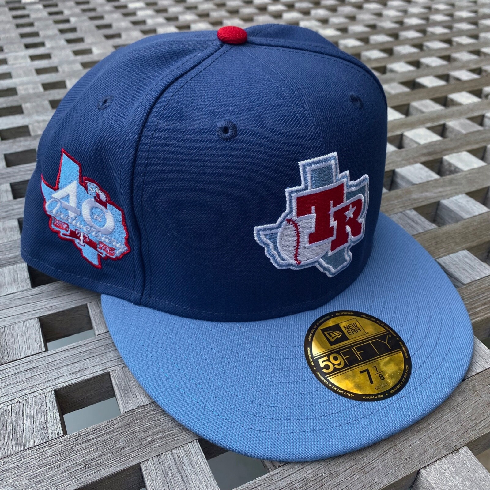 Texas Rangers State Alt Logo 40 Patch New Era 59FIFTY 2 Tone Hat Club 7 7/8