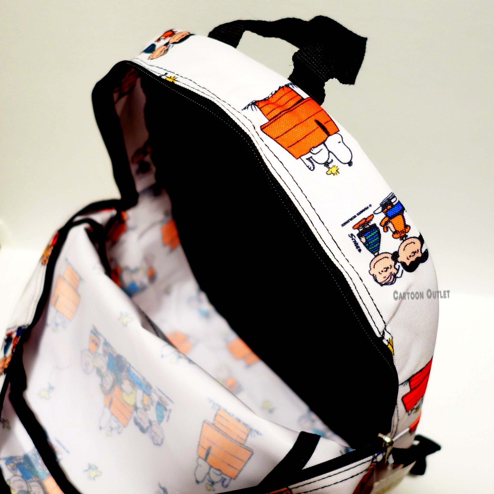 Large Backpack Peanuts Snoopy Charlie Brown White 16″ School Bag Tote New