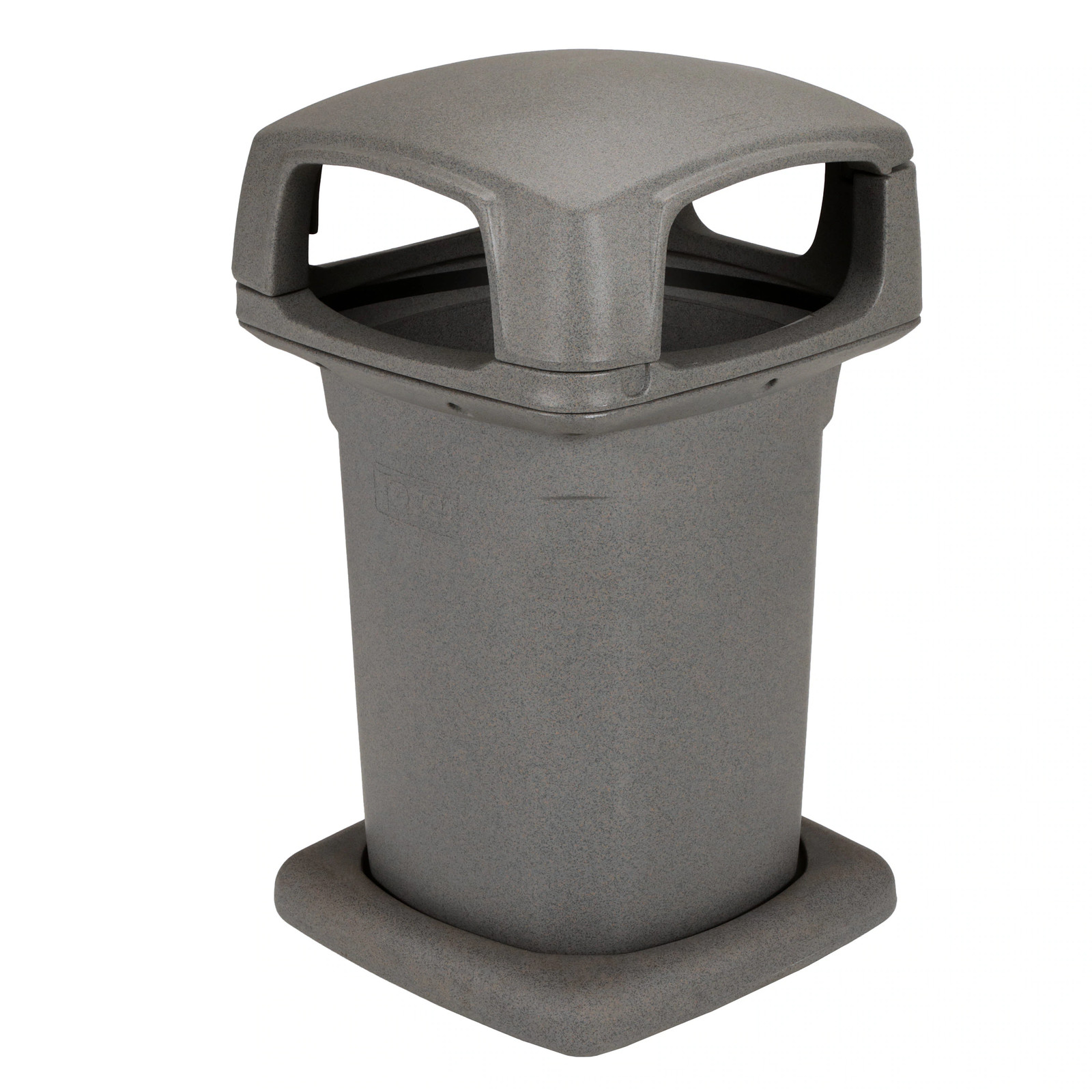 Toter 60 Gallon Graystone Plastic Commercial Hinged Lid Trash Can|12333