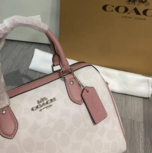 COACH Roan Tote Bag, Classic Canvas, White, CV961, New Arrival from Outlet Mall