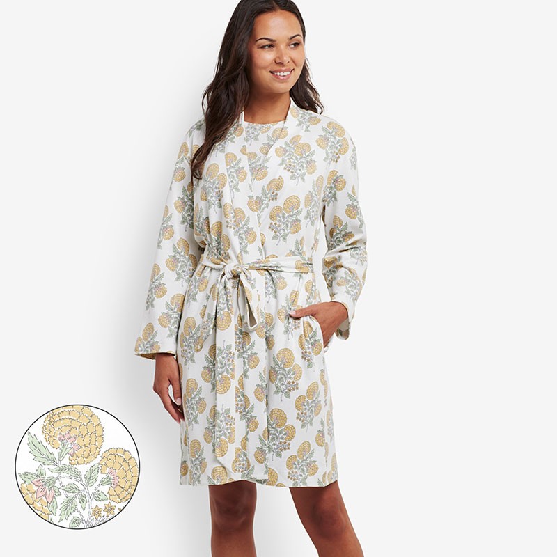 Printed Pima Cotton Women’s Kimono Robe