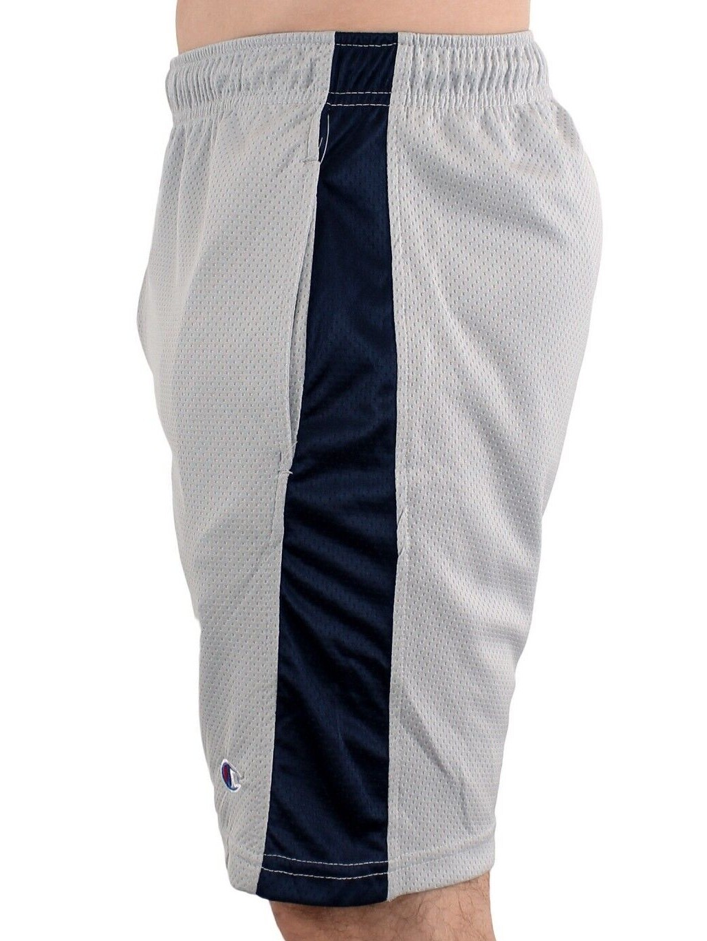 Champion Men’s Basketball Workout Gym Shorts, 7.5″ Inseam, Active Mesh Striped