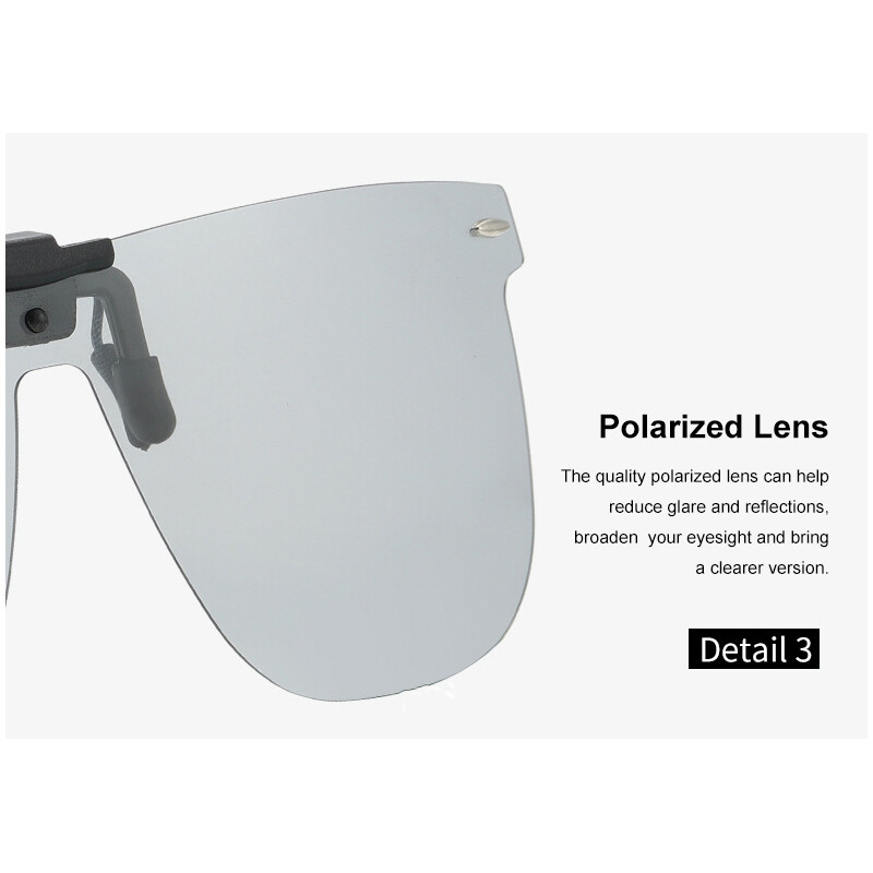 Polarized Clip-on Sunglasses Metal Clip Rimless Lens Over Prescription Glasses