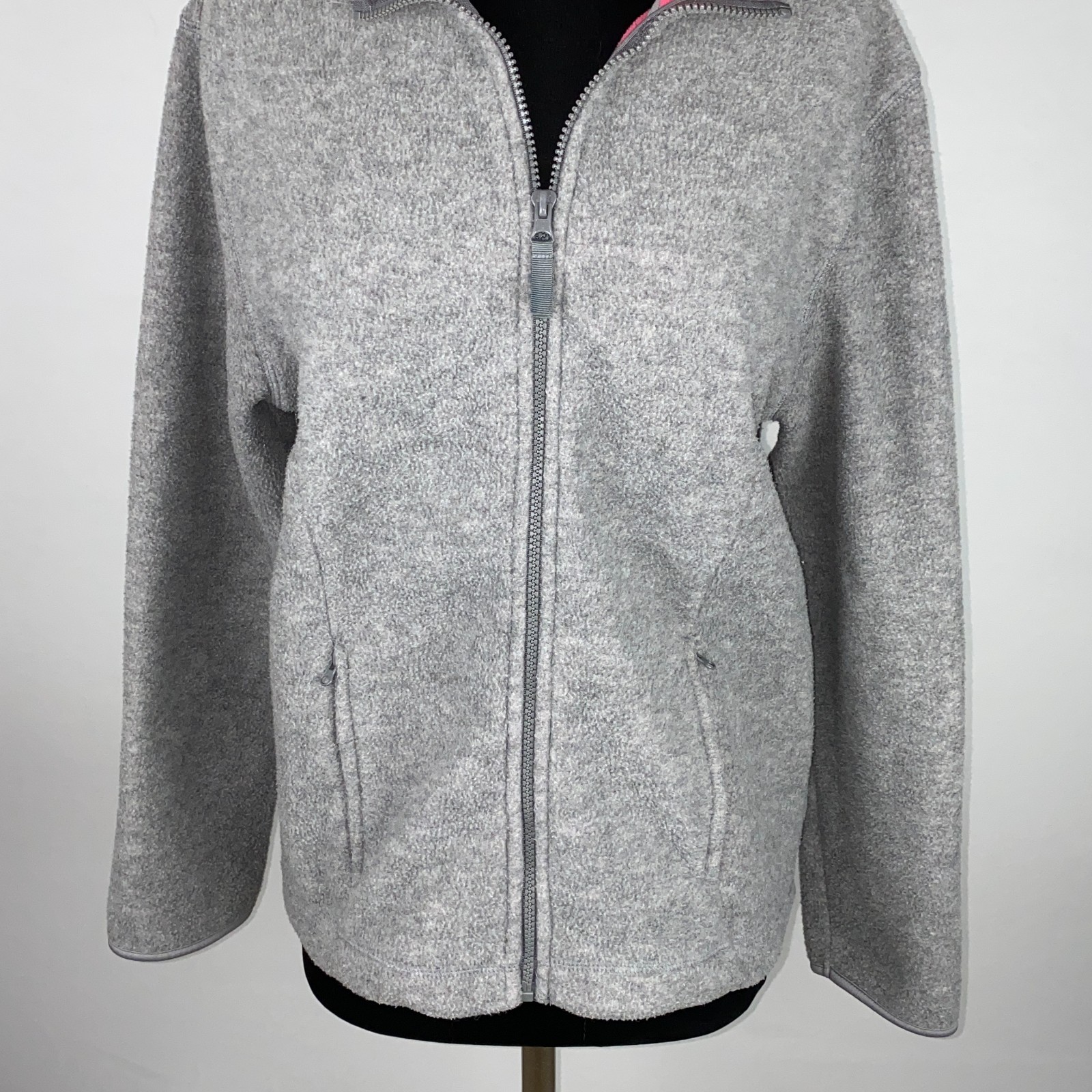 SJB Womens Zippered Front Fleece Jacket & Pockets All Seasons Casual L