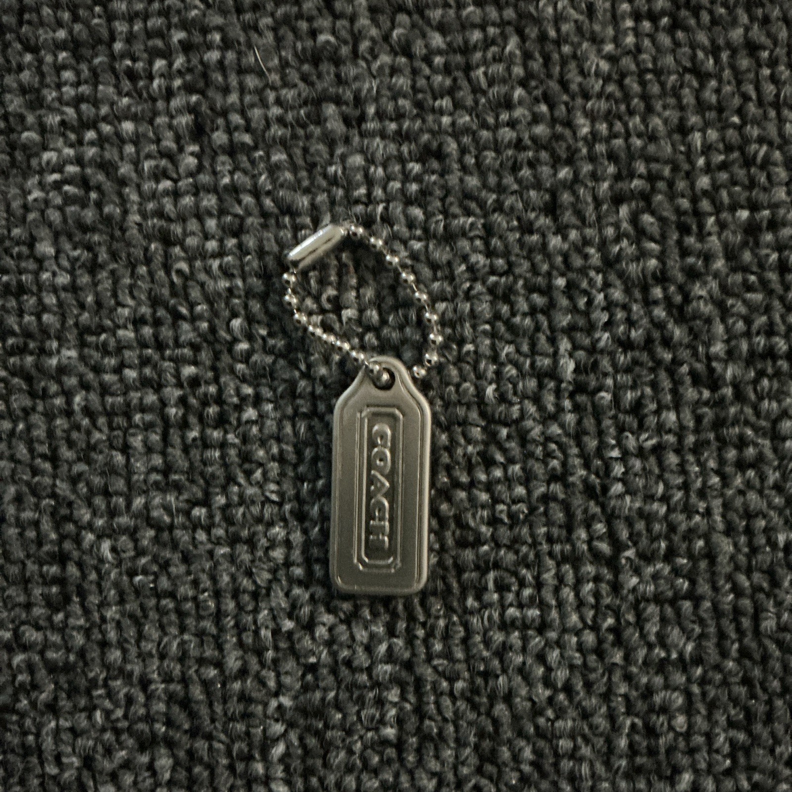 Coach Silver Tone Metal Logo Key Chain Keyring Solid Pattern for Women 2 in