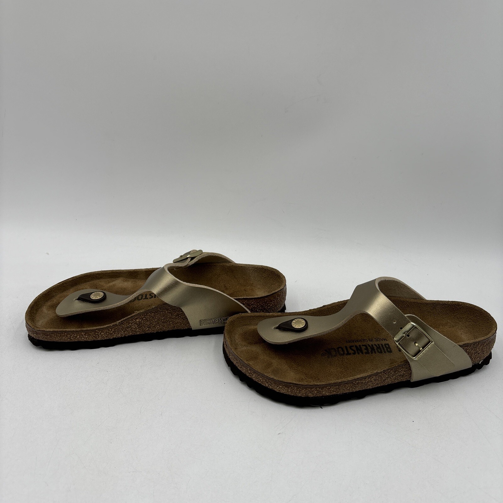 Birkenstock GIZEH Gold Birko-Flor Buckled Thong Sandal Unisex Men 4 Women 6 (37)