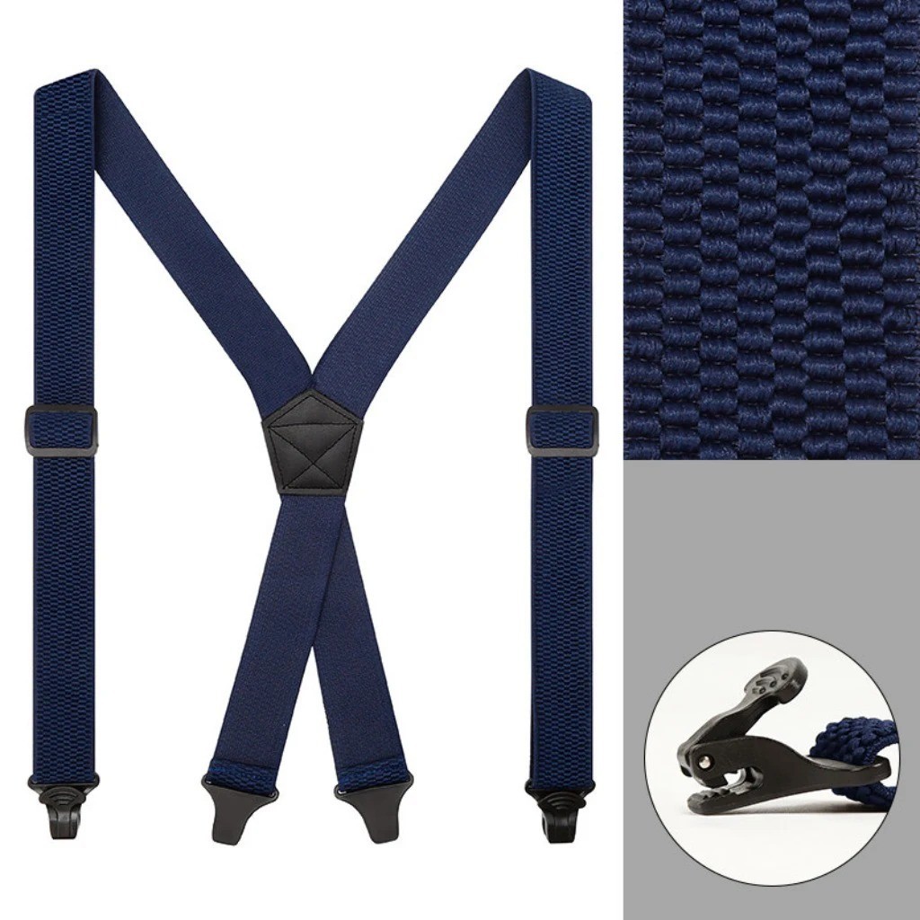 Heavy Duty Elastic Suspenders for Men Trouser Pants Braces Strap Work Belt