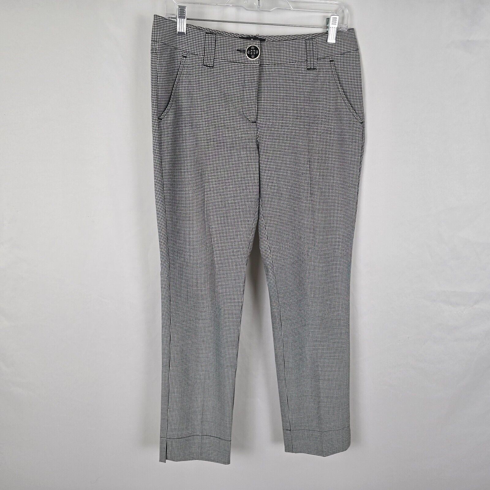 Roccobarocco Ankle Pants Women’s 6 Black White Checkered Dress Slacks