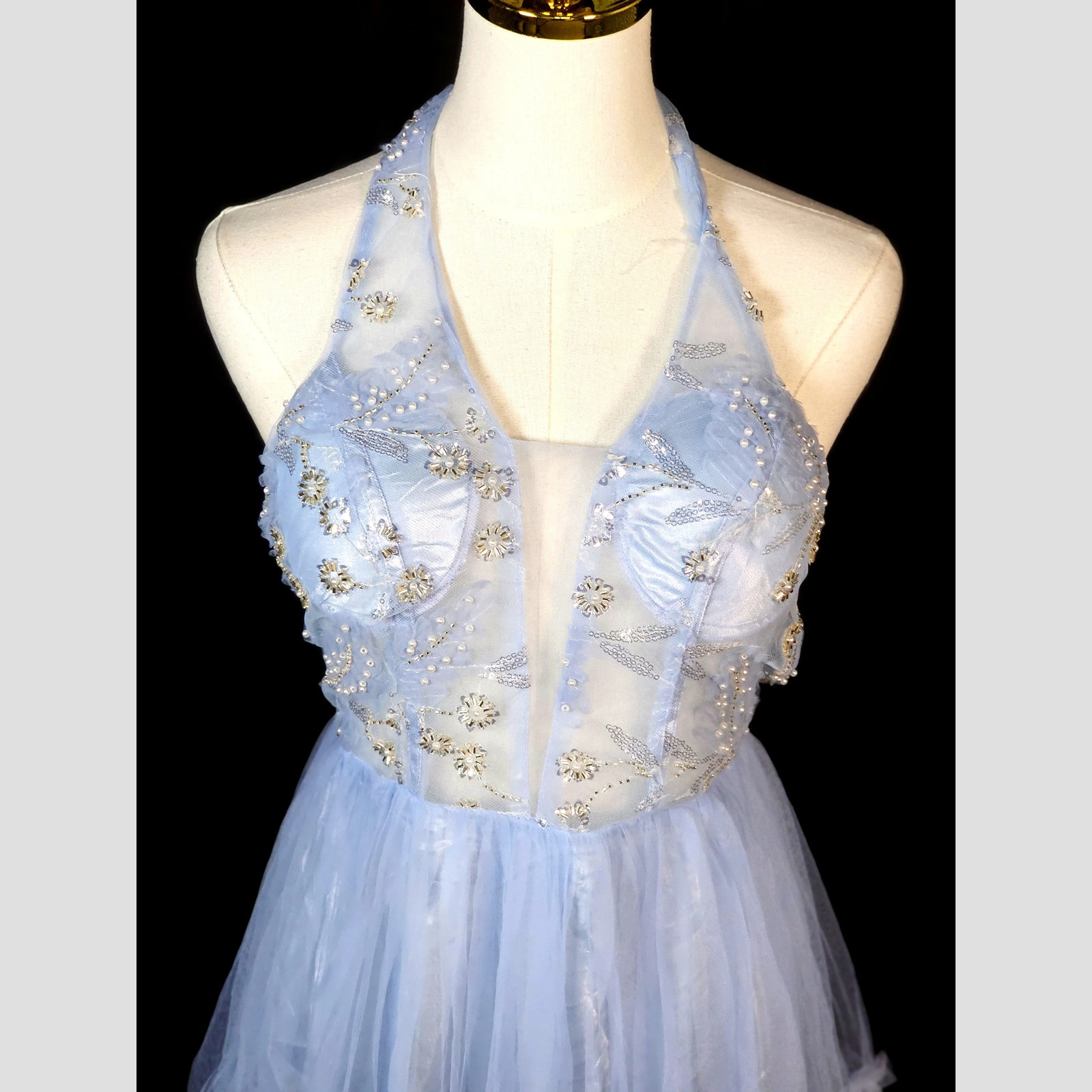 Celestial Charm: Starlit Tulle Party Dress