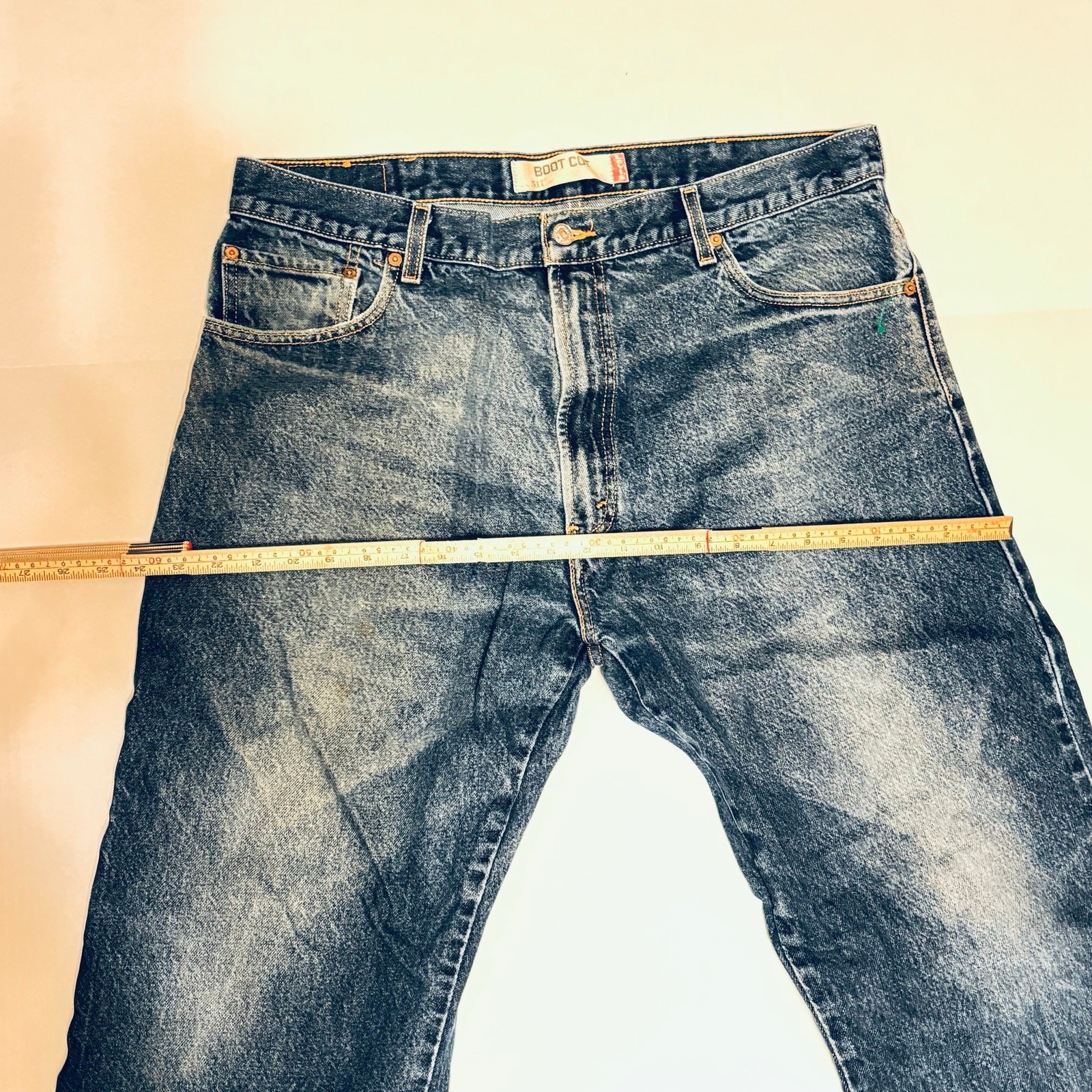 Levi’s 517 boot cut men’s blue washed wide leg jeans pants sz 40X34