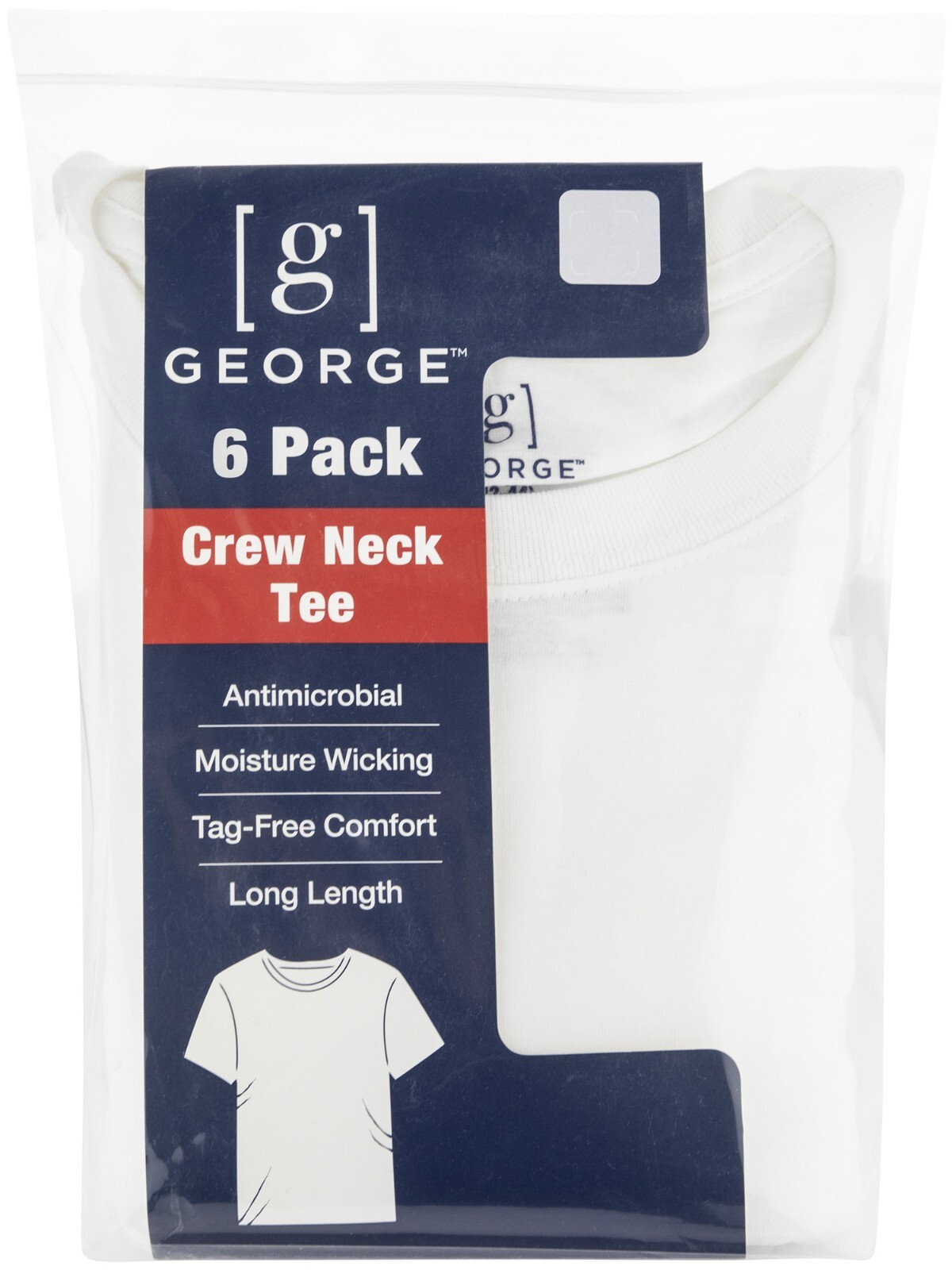 George Men’s ultra soft Crew T-shirts , 6-Pack Size FROM S To 3XL