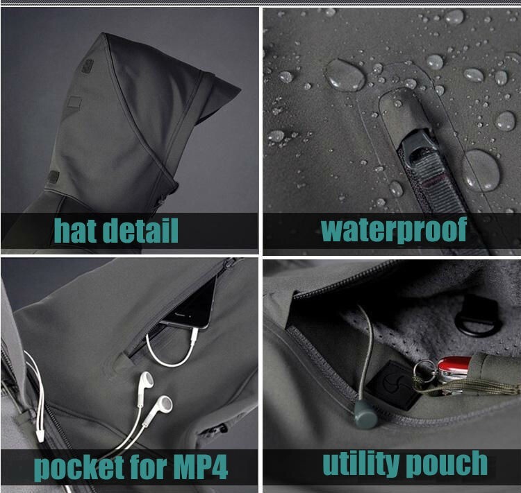 Mens Jacket Winter Military Tactical Waterproof Warm Soft Shell Windbreaker US