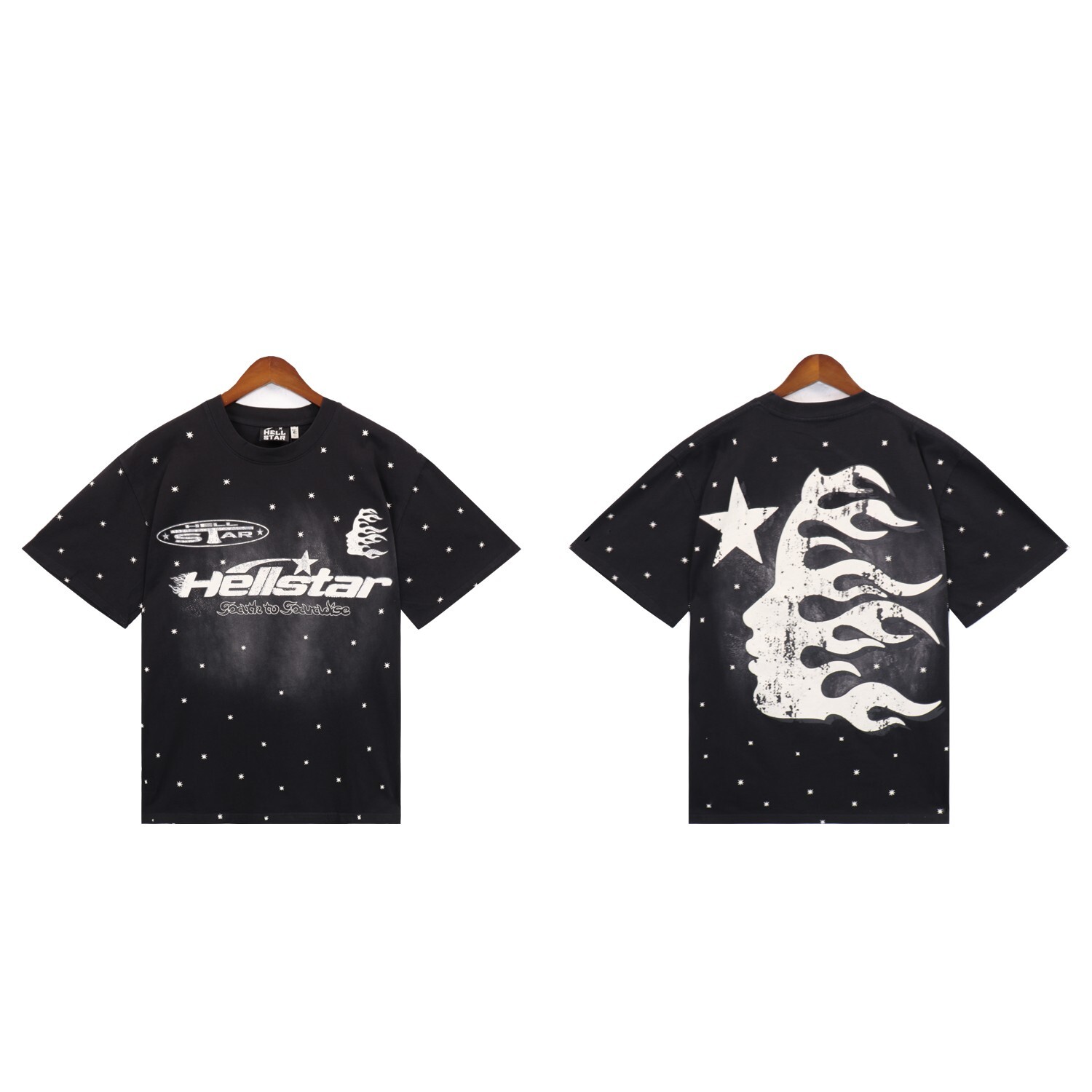 Hell Studios star Gel Sport Logo tee Men’s Cotton Washed Short sleeved T-shirt