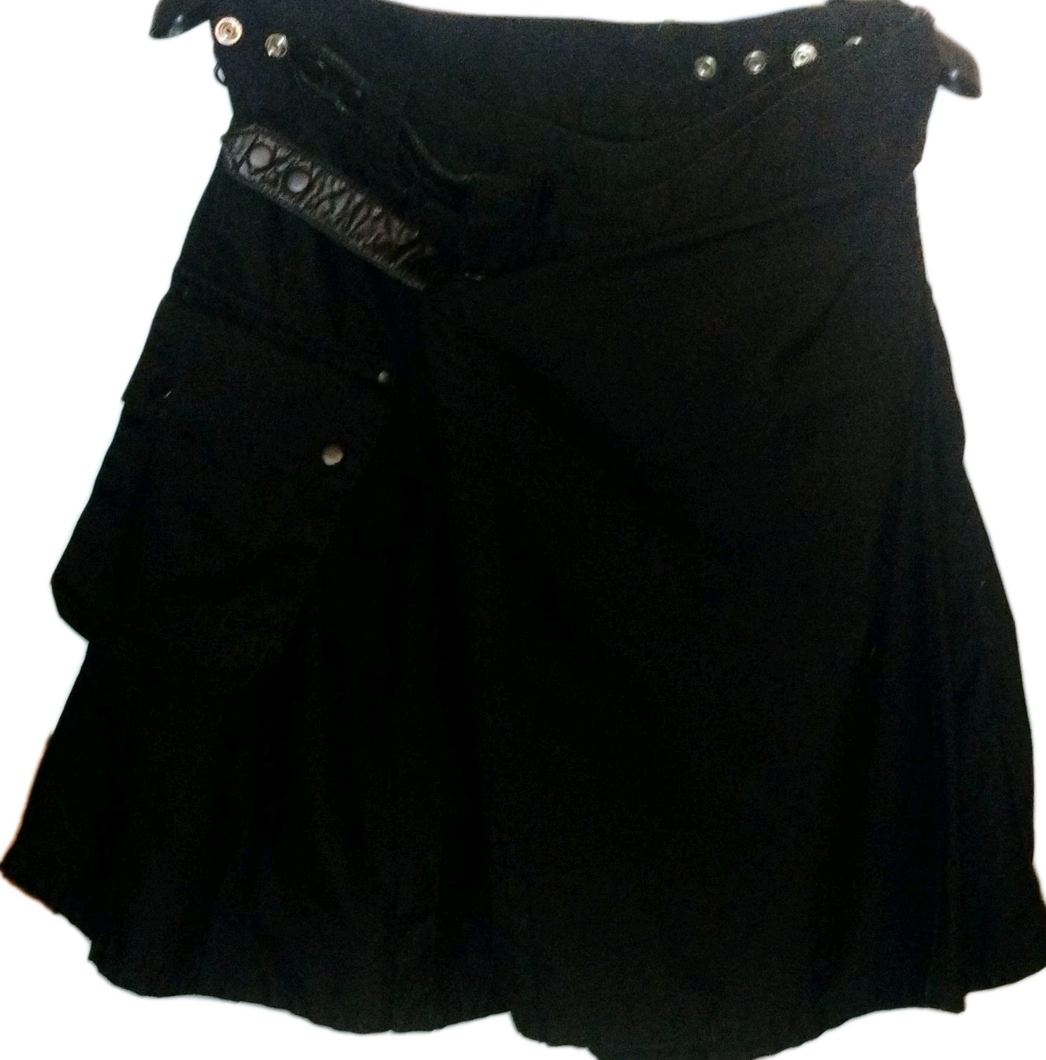 All Kilts Sports Deluxe Black 100% Cotton Sport Kilt Men Size 36 Kilt Style