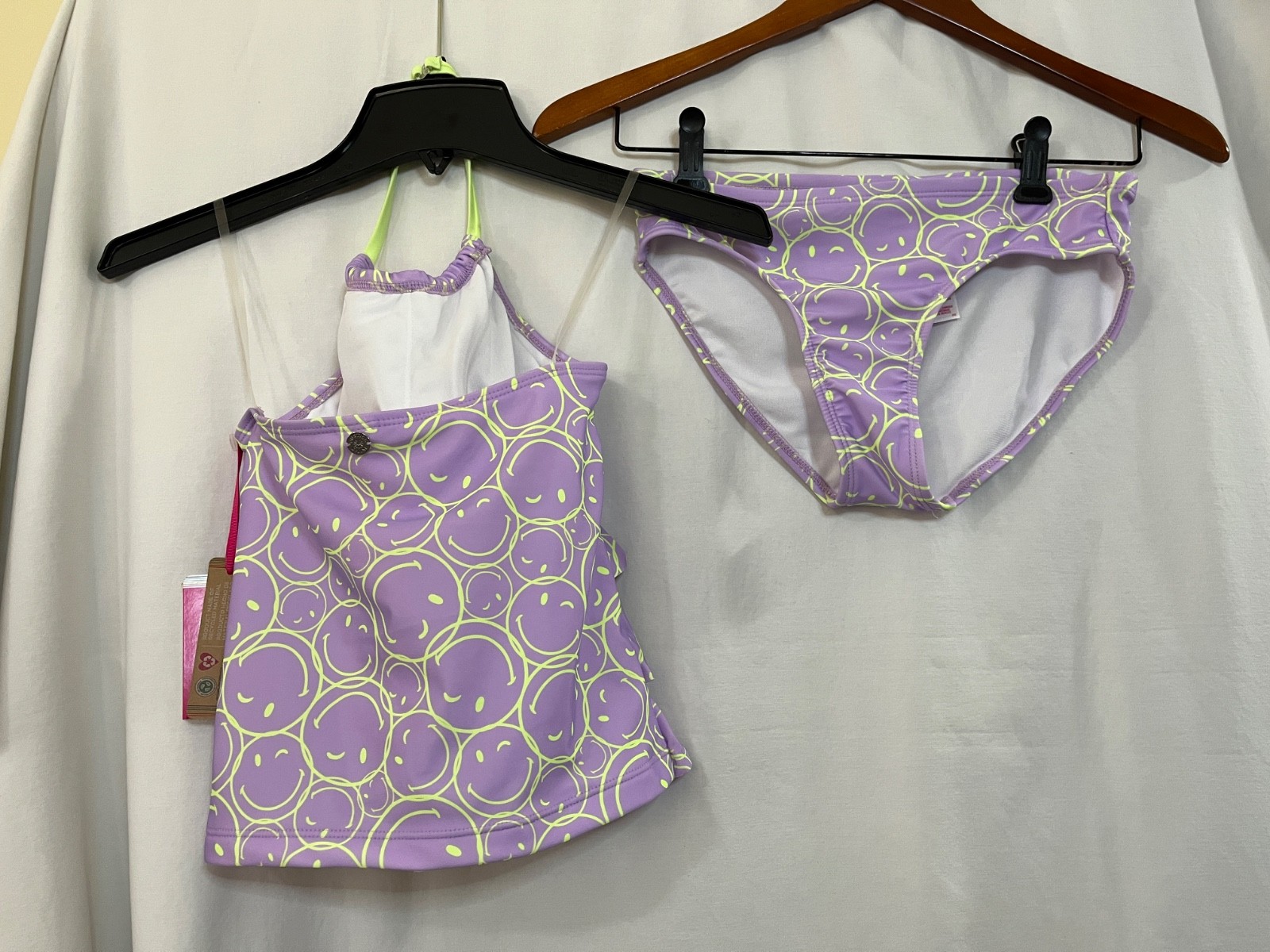 Justice Girls 2 piece Emoji Ruffle Halter Tankini Swimsuit Many size New