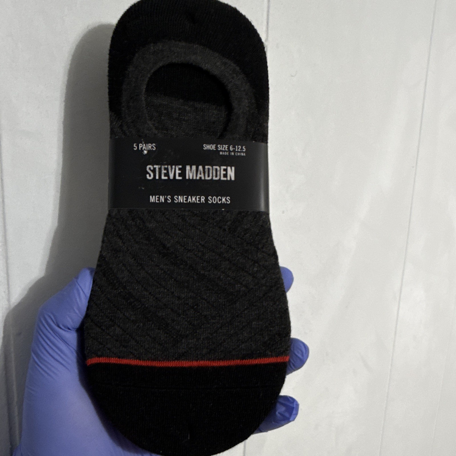 Steve Madden Men’s Non-Slip No-Show Sneaker Socks 5 Pairs Black/Gray 6-12.5