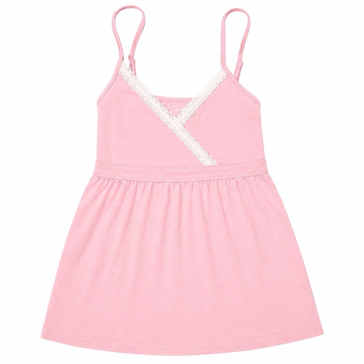 Hollister Pink Lace Trim Babydoll Cami Top Women’s M Tie Back