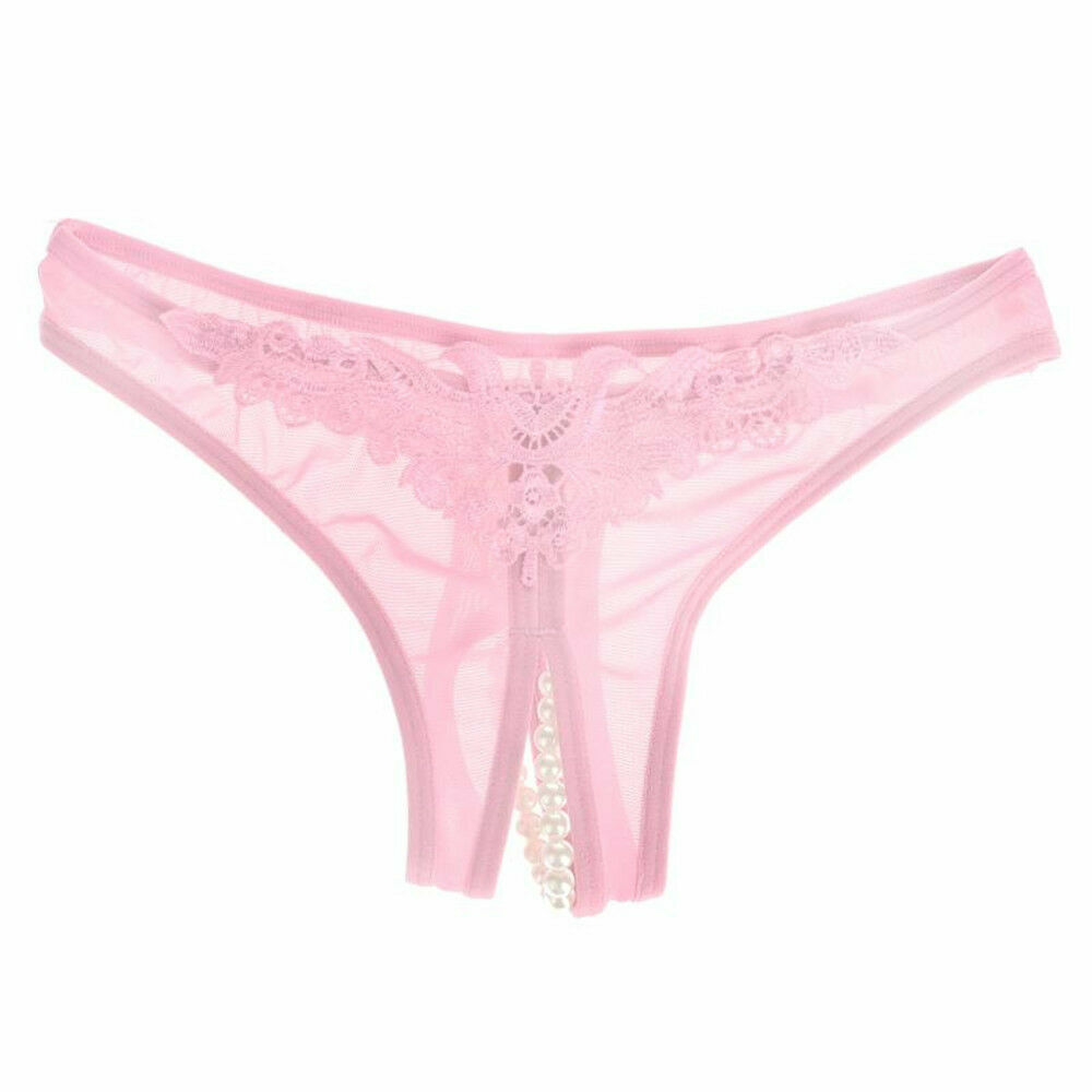 Women Sexy Lace Pearl Briefs Lingerie Knickers G-string Thongs Panties Underwear