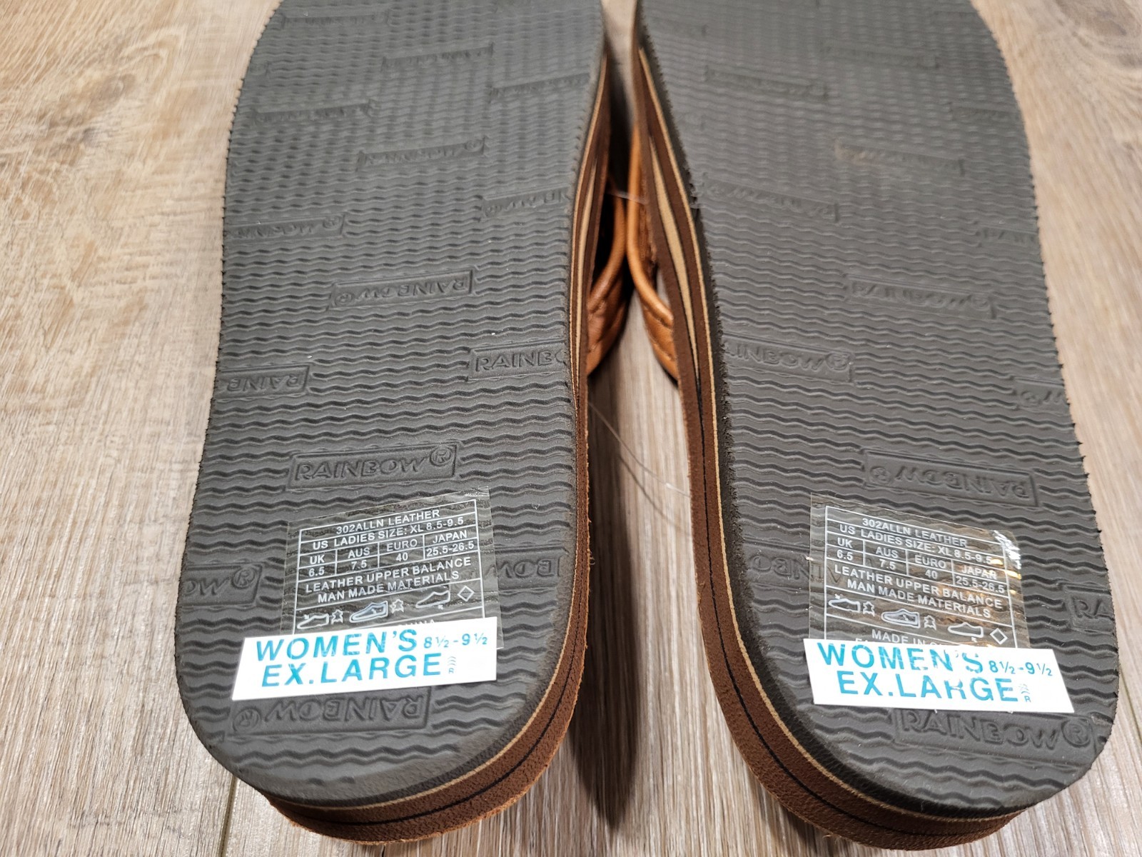 RAINBOW Thong Sandals Double Layer Redwood Womens XL 8.5-9.5 302ALLN Leather $74