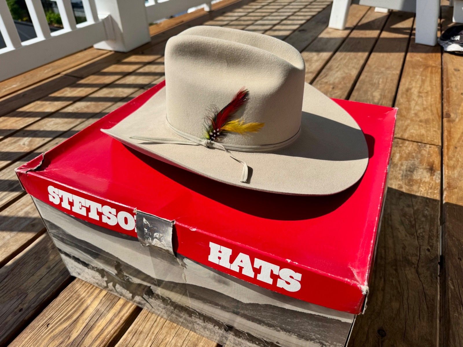 Vintage Stetson Merced 4X Fur Felt Cowboy Hat 7 1/8 Silver Belly New in Box