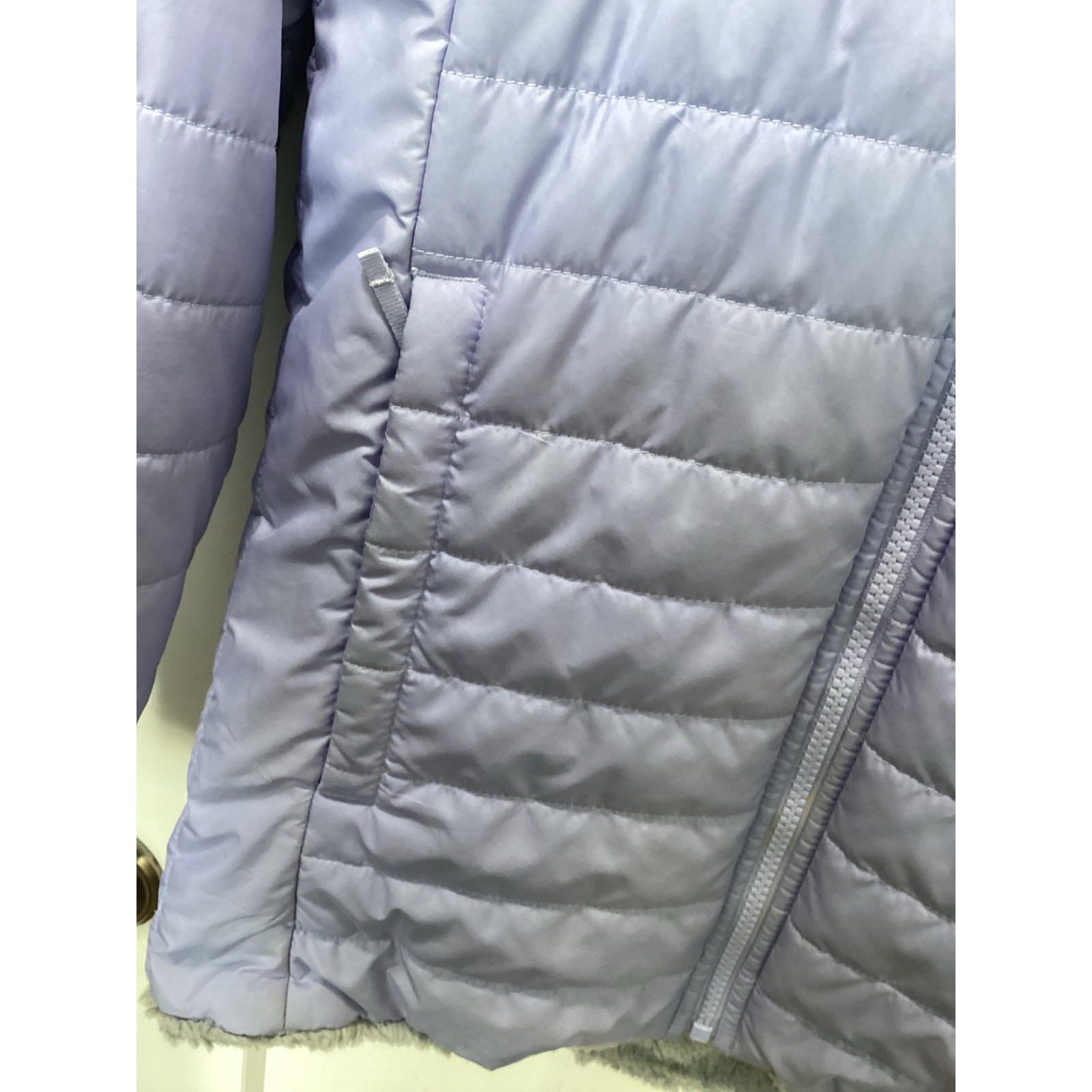 The North Face Girl’s Reversible Mossbud Swirl Parka Jacket Purple Size Large