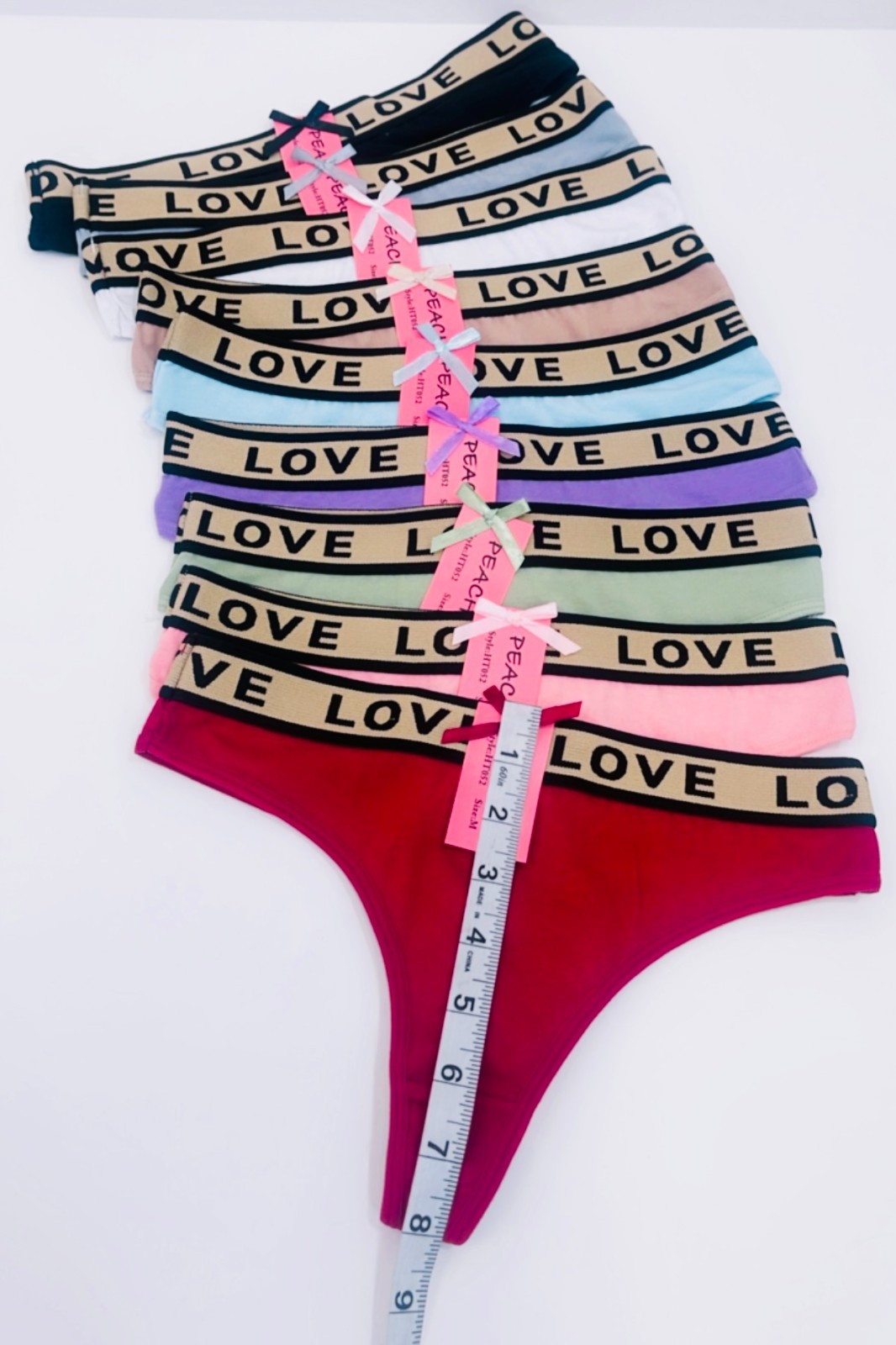 Love Women Cotton Panties Thongs G-string Bikini T-back Underwear Lot of 6 pack