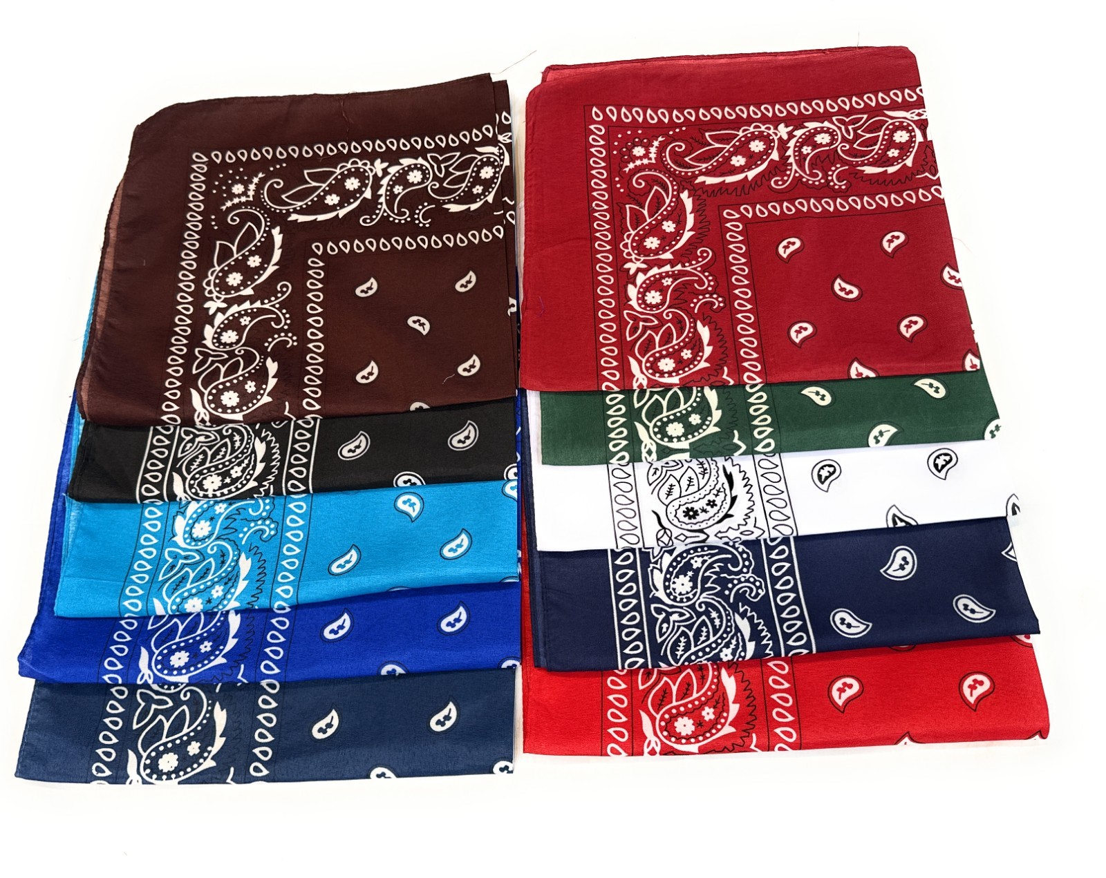 10 Pack Bandanas Paisley Print Cowboy Bandana Handkerchiefs