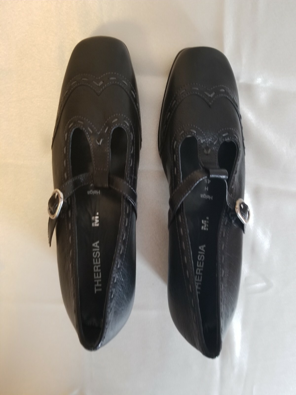 Theresia M “Joséphine” Black Leather Women Shoes. Size US 6.5 Euro 37.5 Uk 4.5