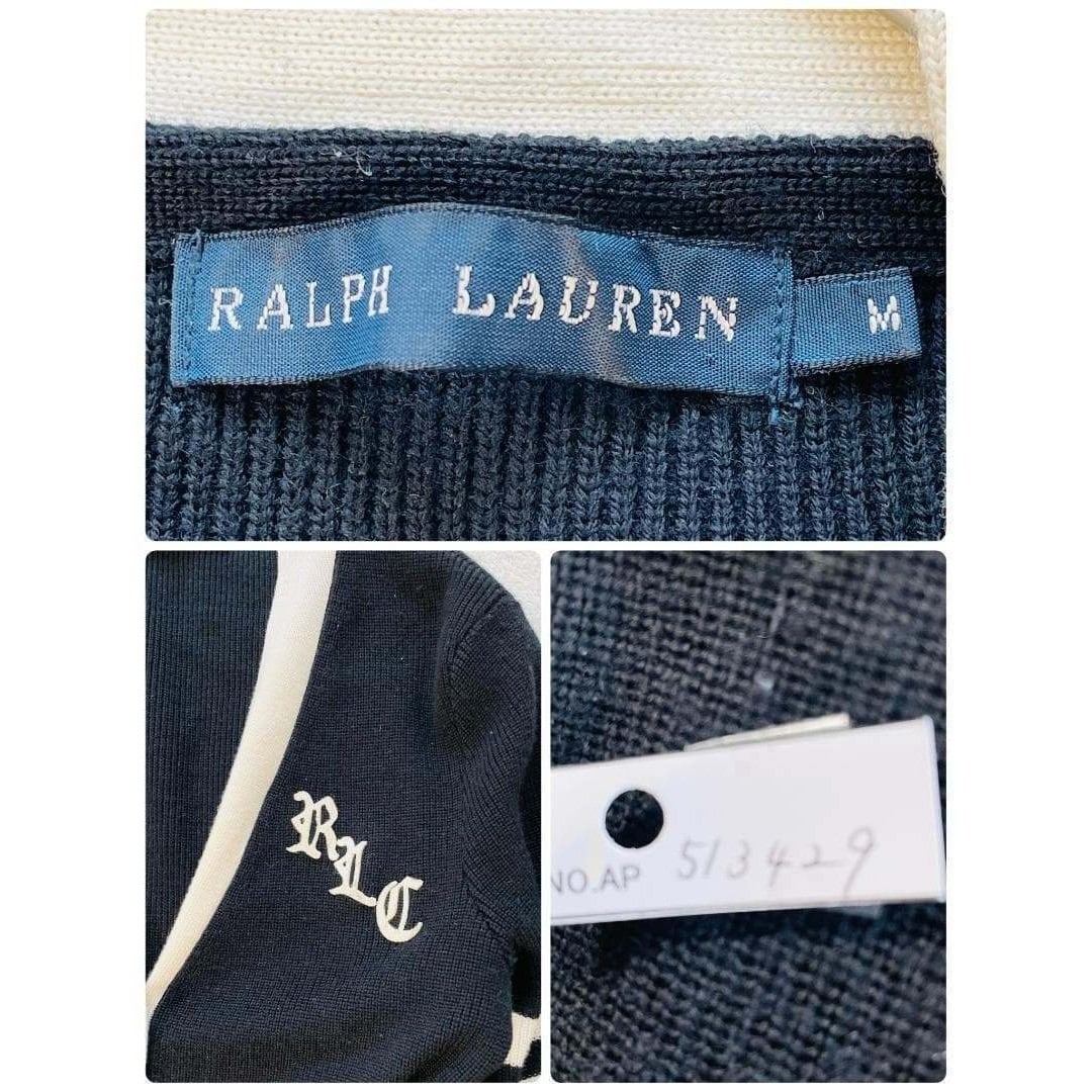 Ralph Lauren Long Cashmere Blend Cardigan Black M Logo Japan