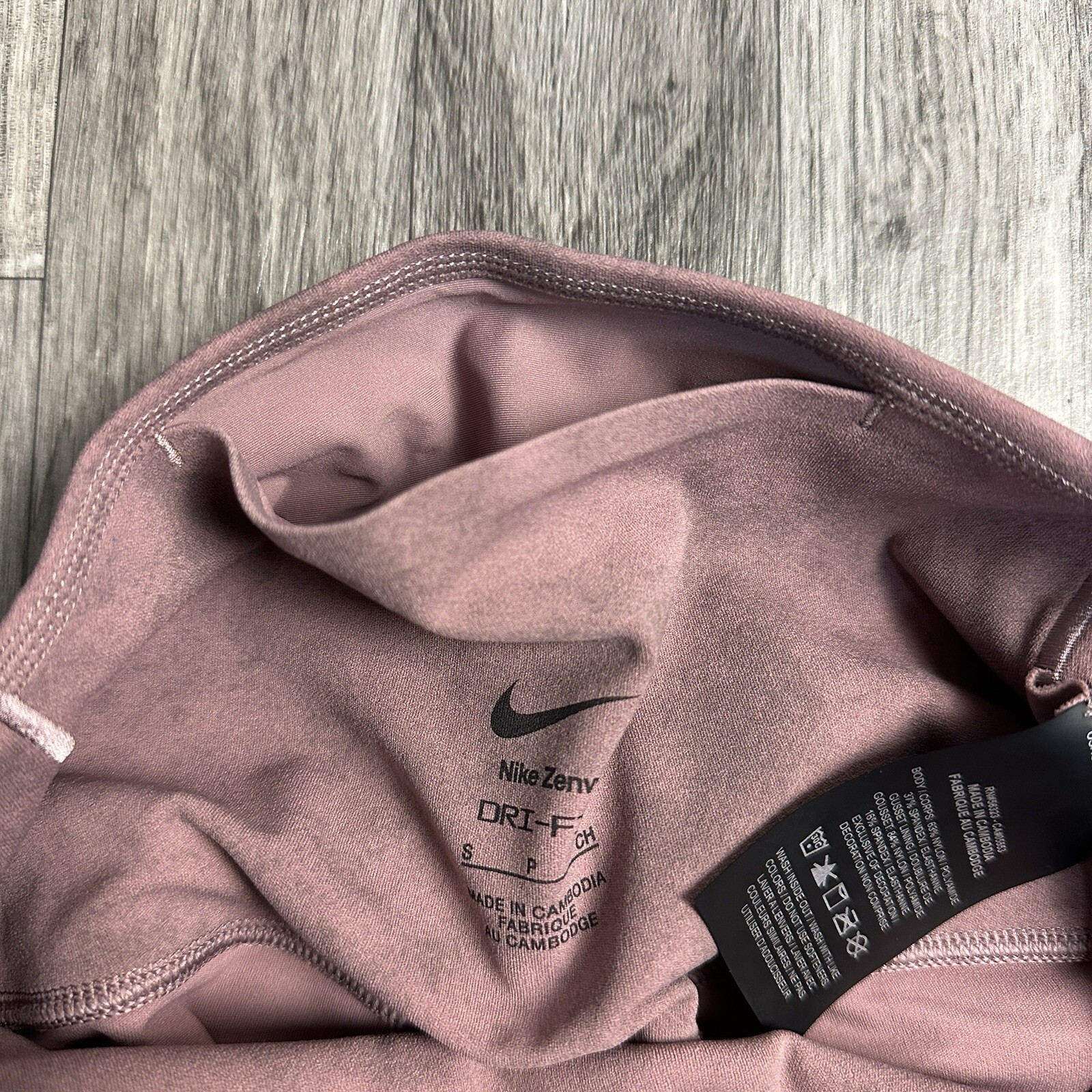 Nike Zenvy Womens High-Waisted 7/8 Leggings Sz S Gentle Support Mauve FN4167-208
