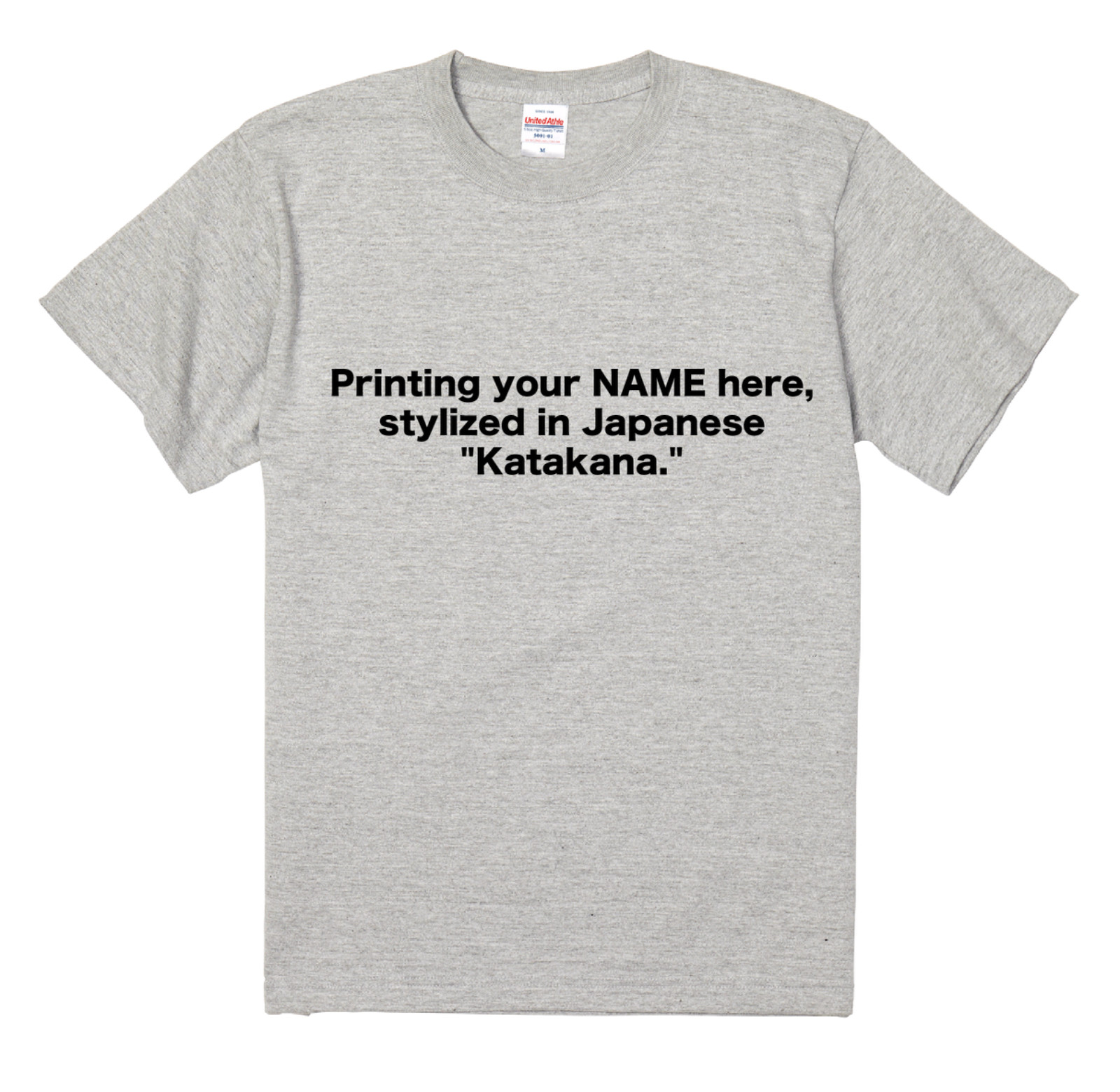 Custom Japanese Katakana T-shirt Personalized Name Anime Style Unisex MIX GRAY