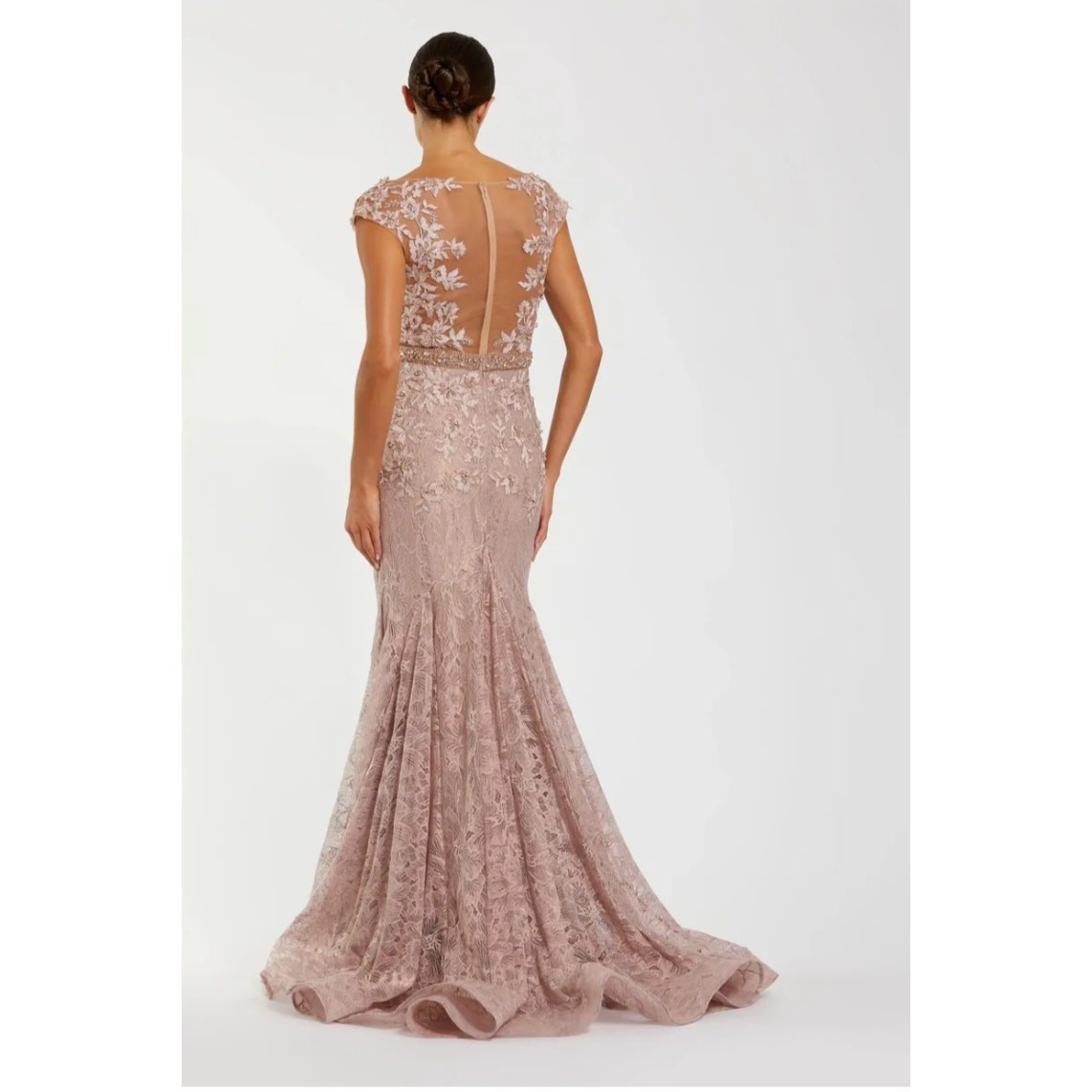 Mac Duggal 79368 pink embellished trumpet gown NWT Size 14 formal wedding