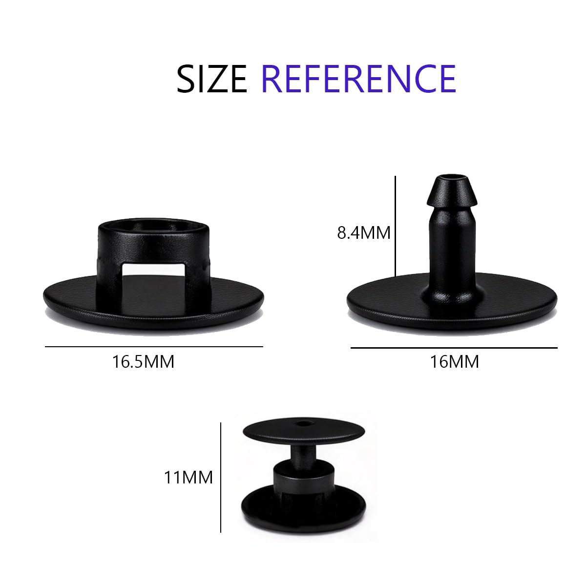 24 Sets Black Replacement Rivets for Crocs, Replacement Parts for Crocs Shoe