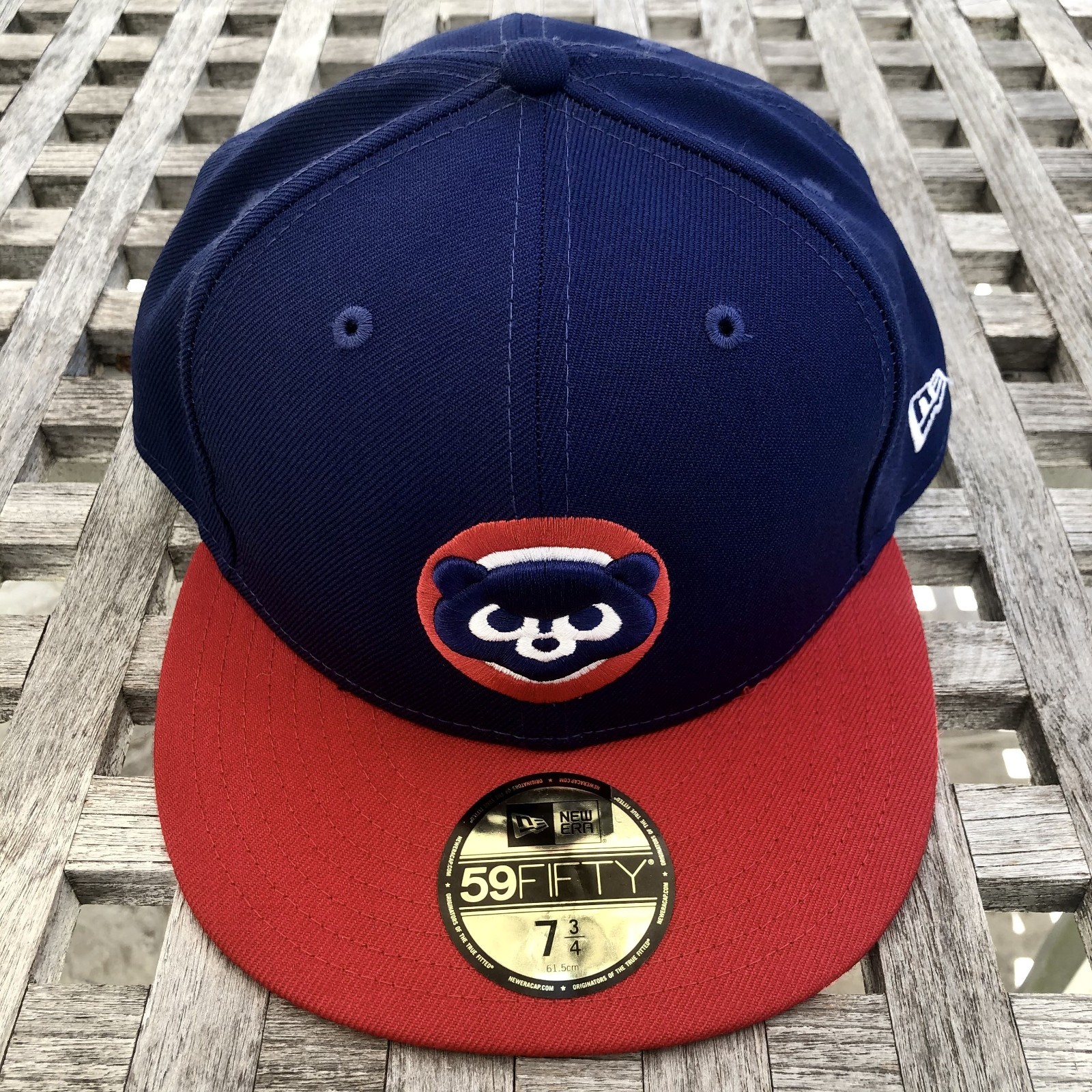 Chicago Cubs Cooperstown Logo New Era 59FIFTY 2 Tone Fitted Wool Hat 7 3/4