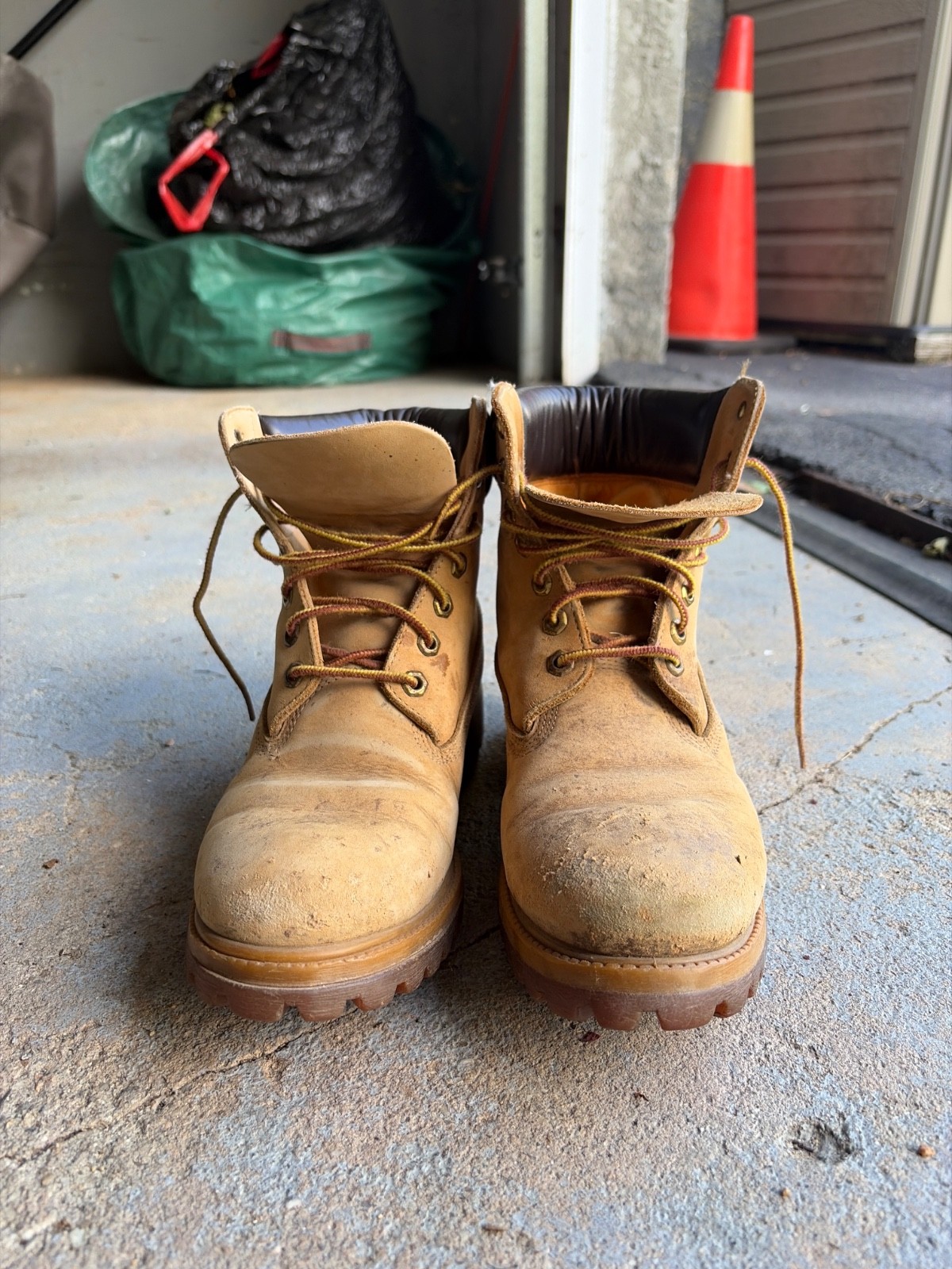 Timberland boots, brown, size 7.5 M, used condition, real genuine leather