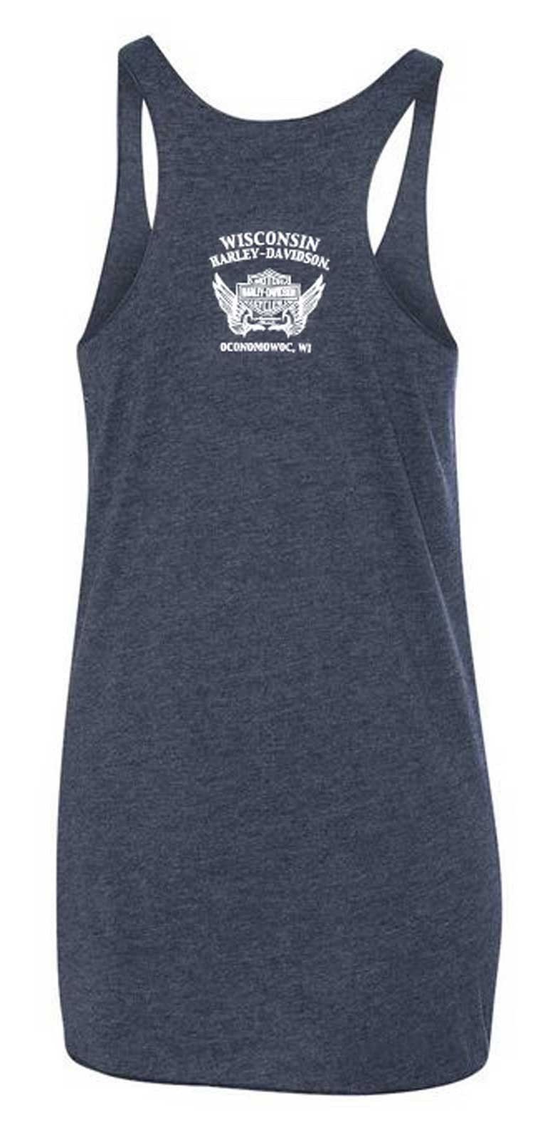Harley-Davidson Women’s Slick Script Embellished Raw-Edge Sleeveless Tank Top