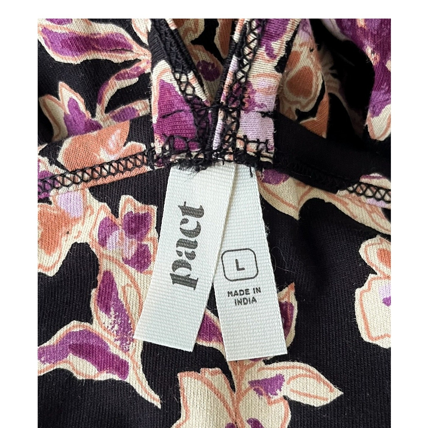 Pact Organic Fit & Flare Midi Dress Floral Pockets Size Large Multicolor Posies