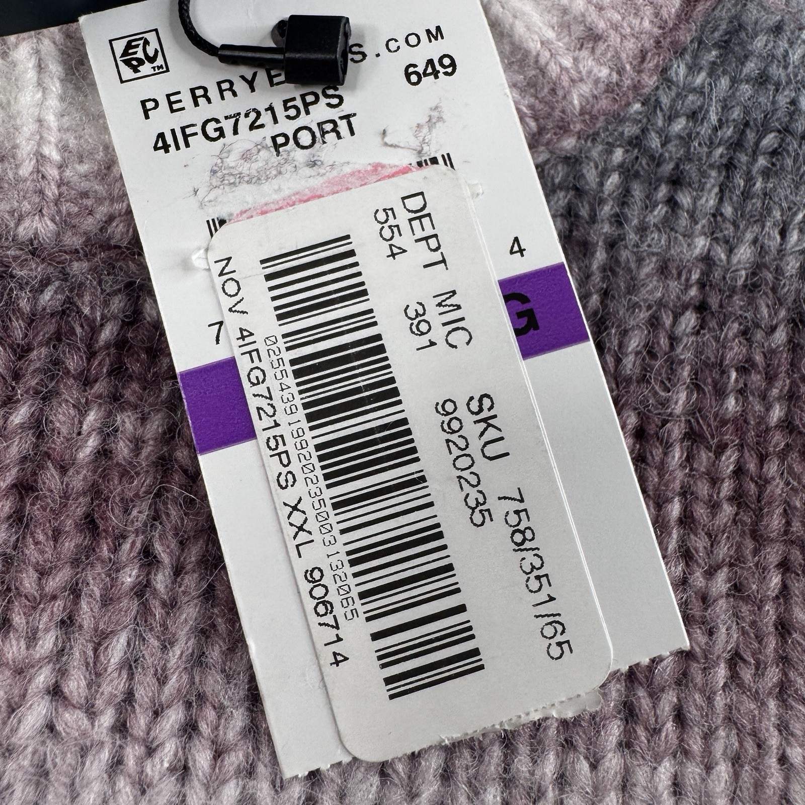 Perry Ellis Mens Sweater Red/Purple Gradient Pullover XXL Acrylic Blend NWT