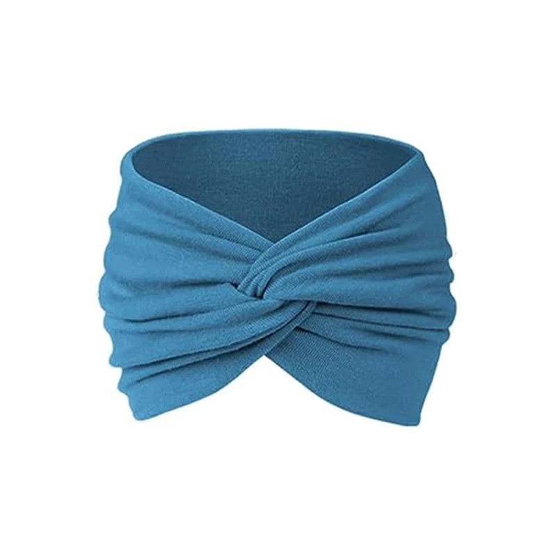 2pc Elastic Wide Headband Cotton Yoga Running Sports Hair Band Turban Headwrap