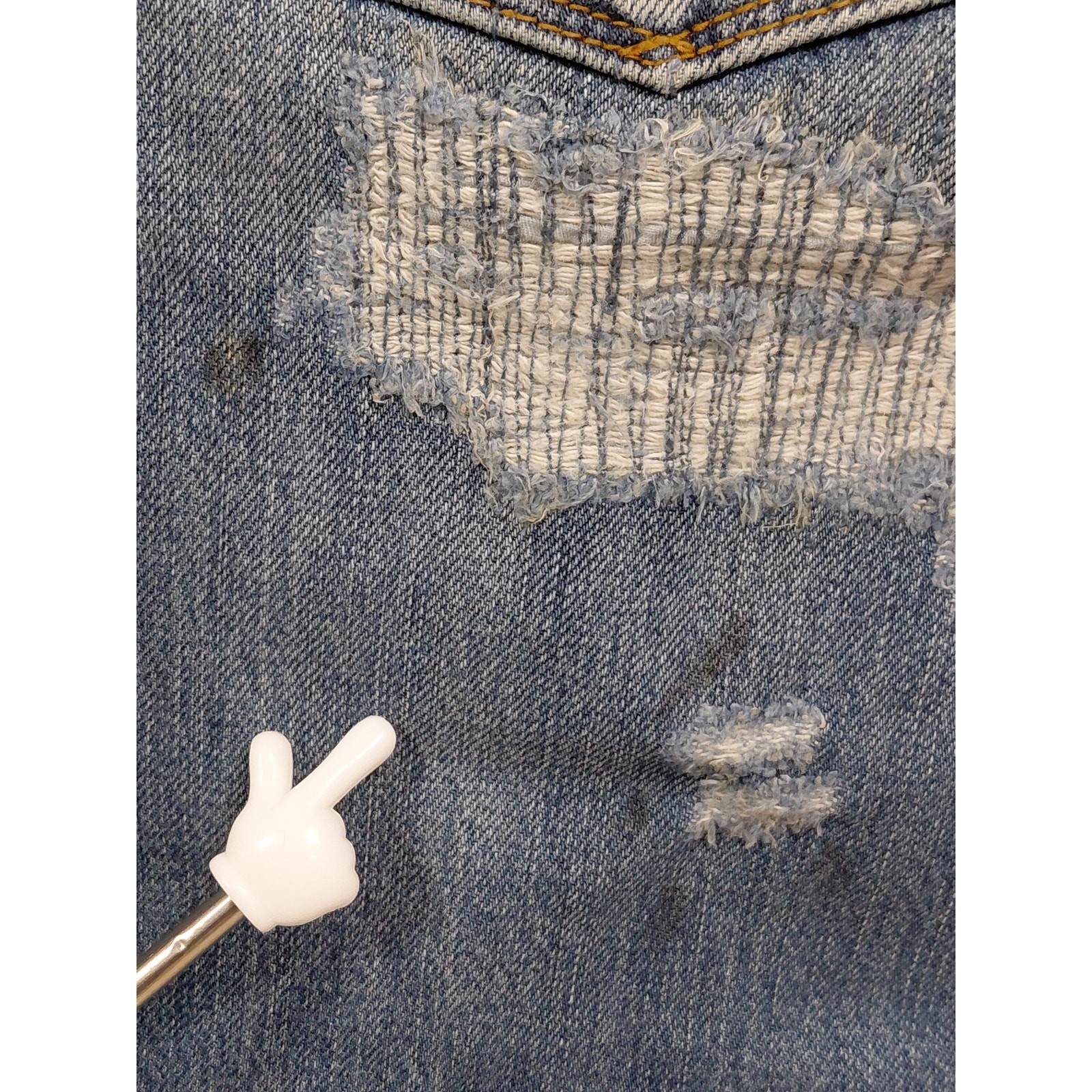 Cult of Individuality Distressed Blue Denim Jeans Mid (10-12 in) Regular