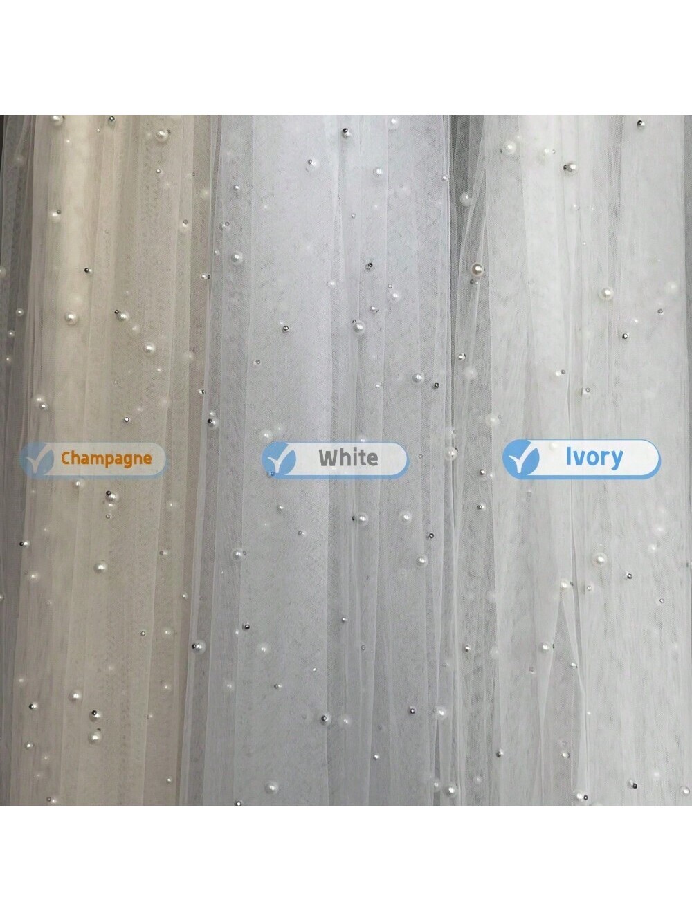 3M Cathedral Long Bridal Bride Wedding Veil Headdress Pearls White+Metal Comb 1T