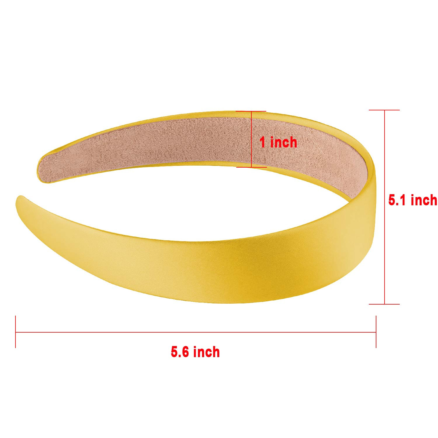 SIQUK 12 Pieces Satin Headbands 1 Inch Wide Non-Slip Headband Colorful Headbands