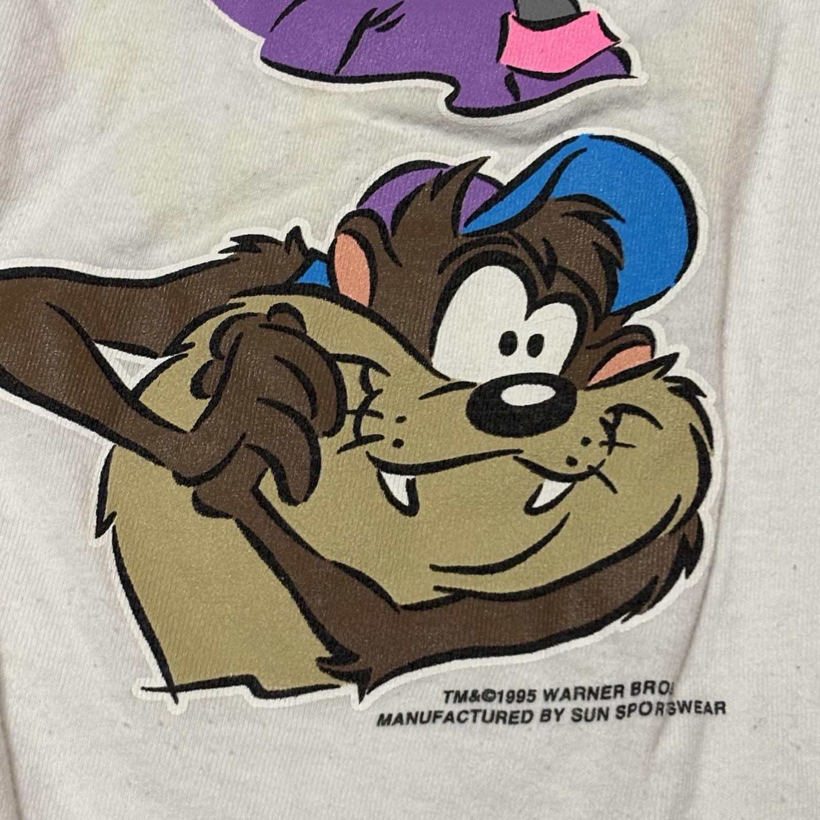 Vintage 1990s Looney Tunes Baseball Jersey Bugs Bunny Taz