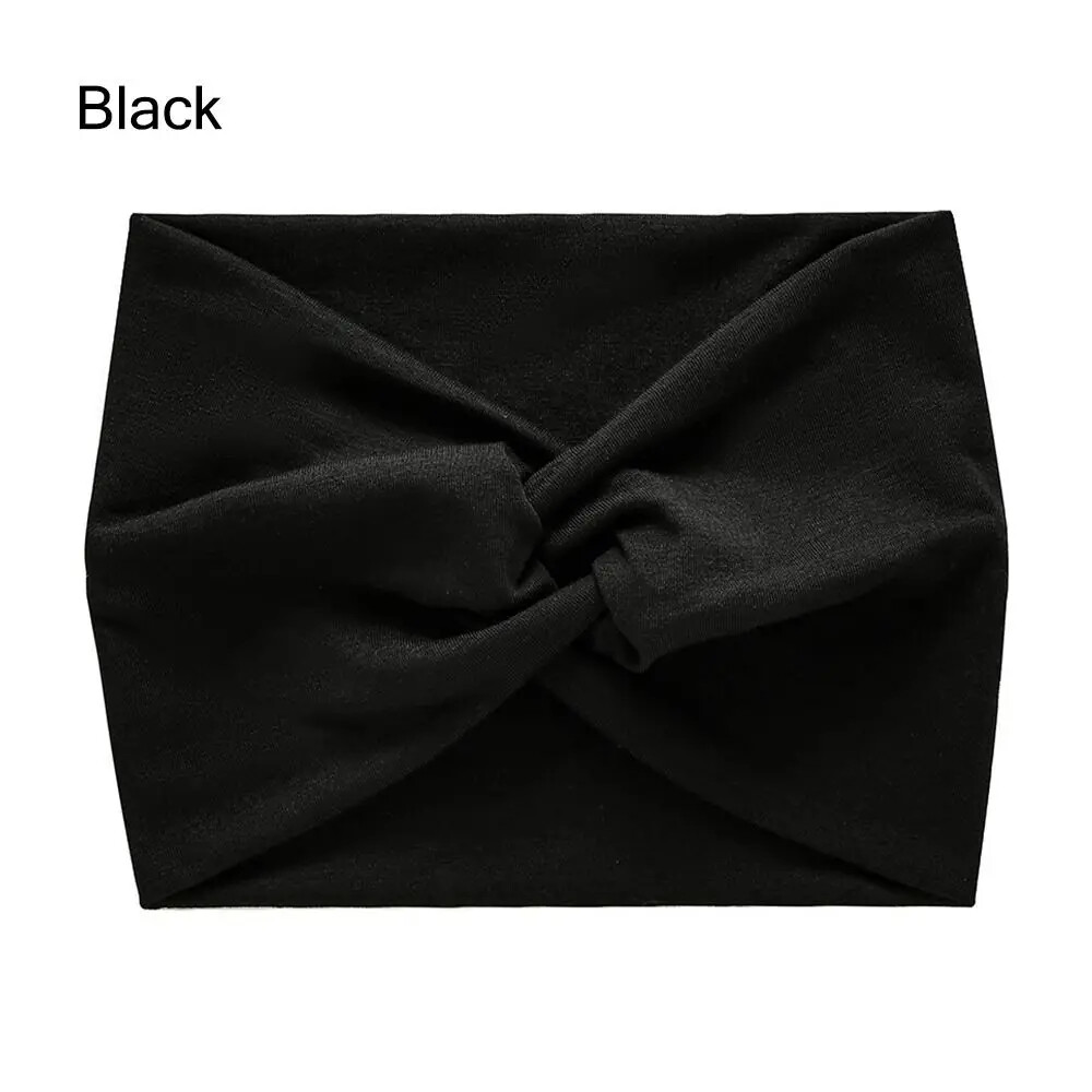 Twisted Hair Wrap Yoga Headband Stretchable Turban Hairband Fashion Solid Color