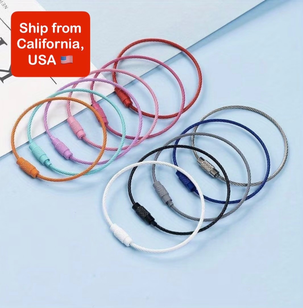 1 Pack – Wire loop Painted Stainless steel Luggage Multipurpose Key Ring Chain