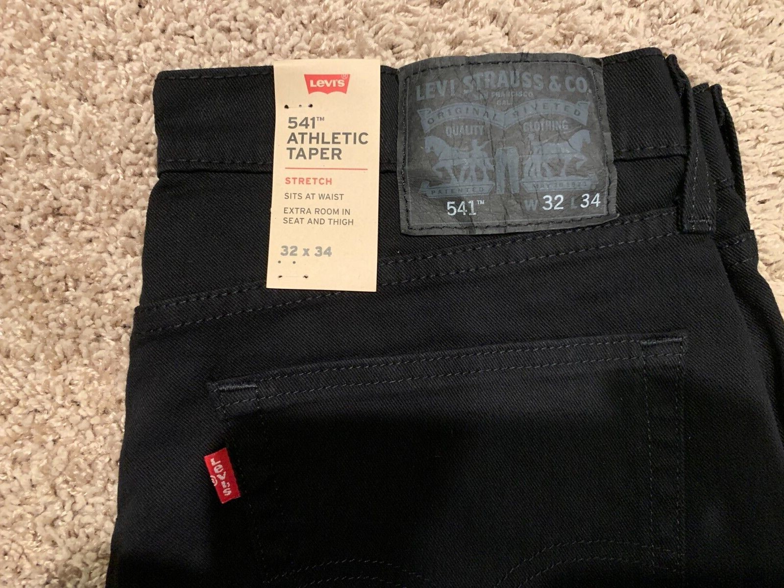 Levi’s 541 Athletic Taper Jeans Black WStretch Men’s Sizes NWT RT$69.50 0019